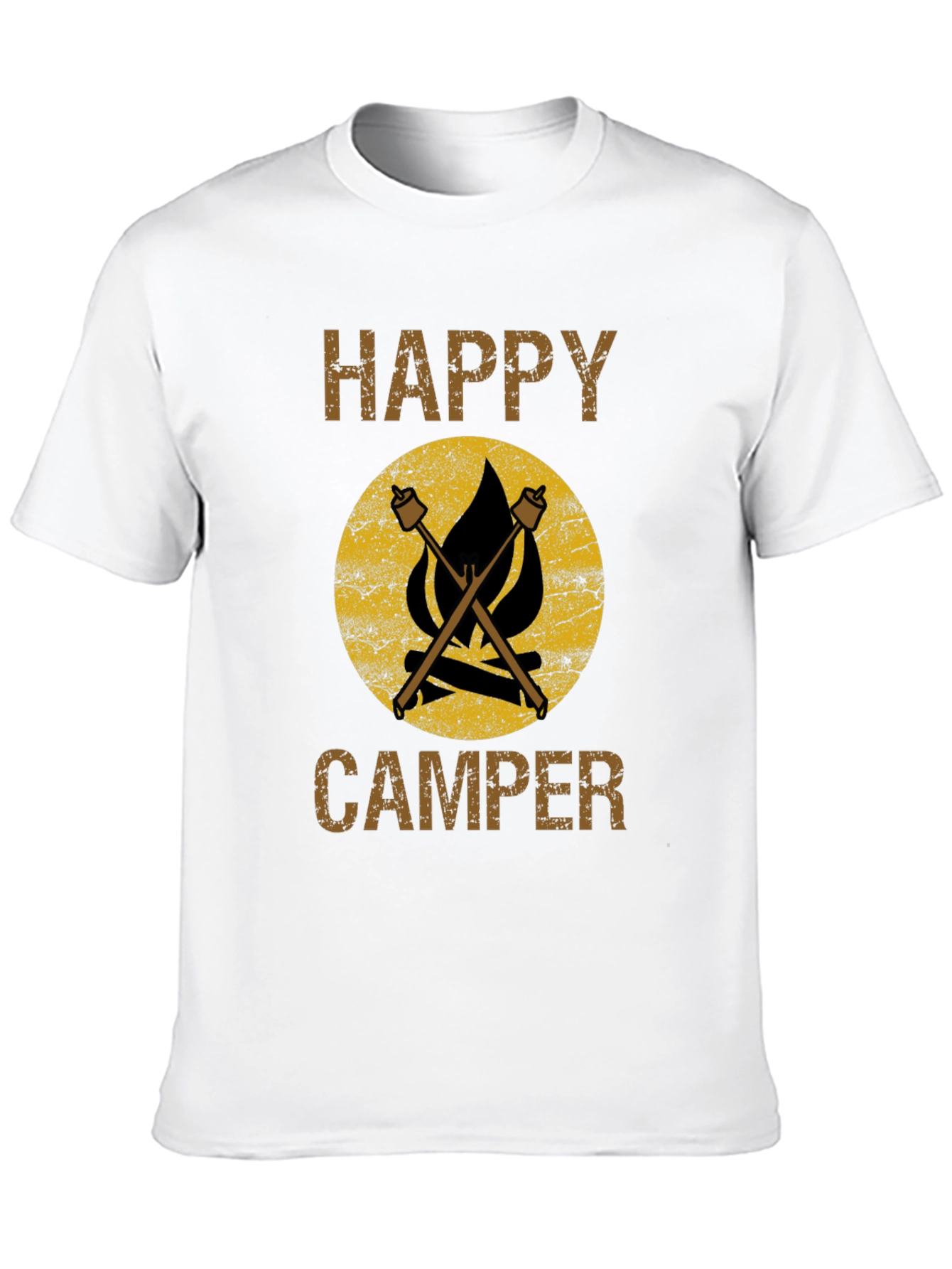 Happy Camper T-Shirt - Camping Marshmallow Bonfire