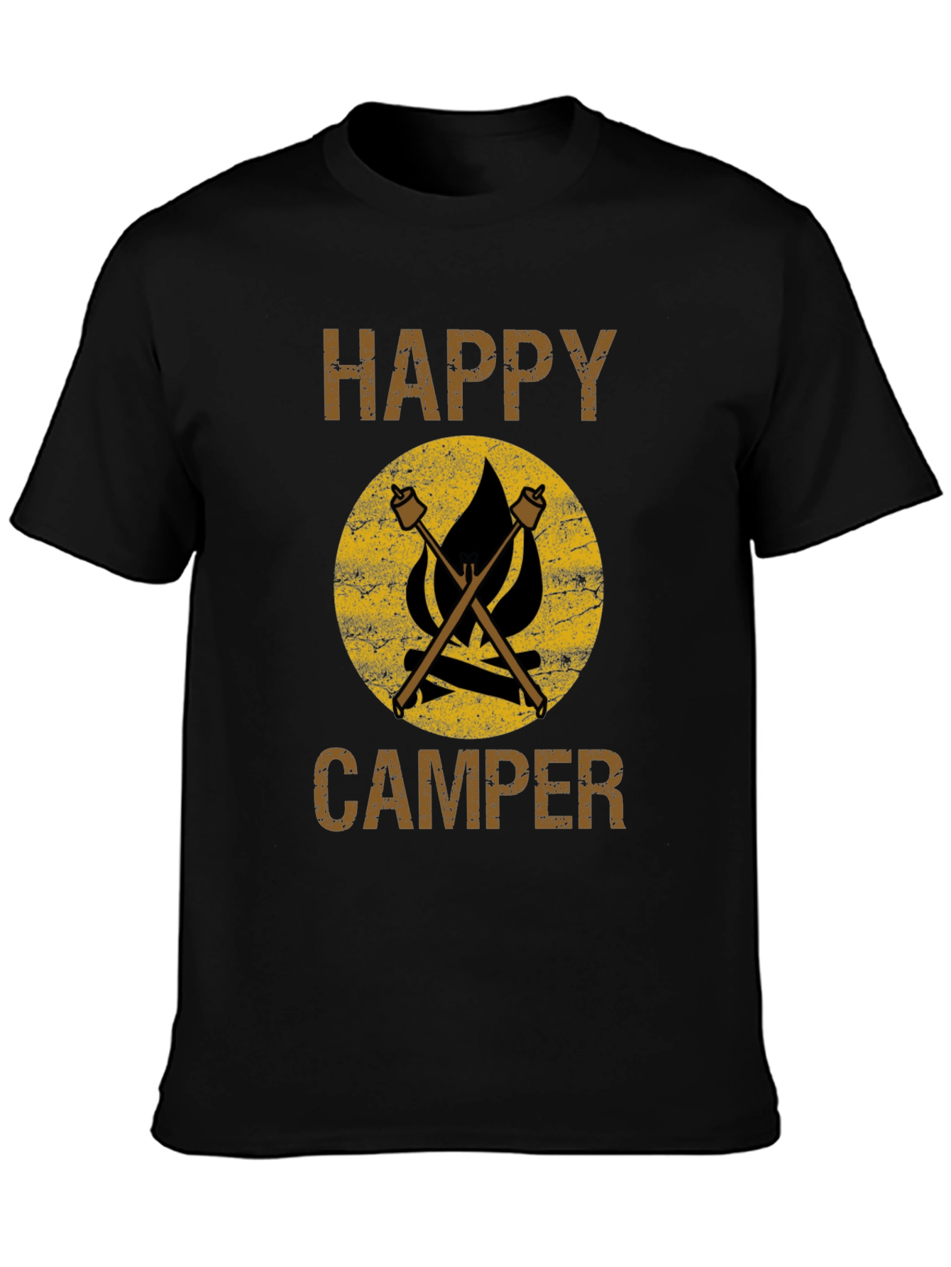 Happy Camper T-Shirt - Camping Marshmallow Bonfire
