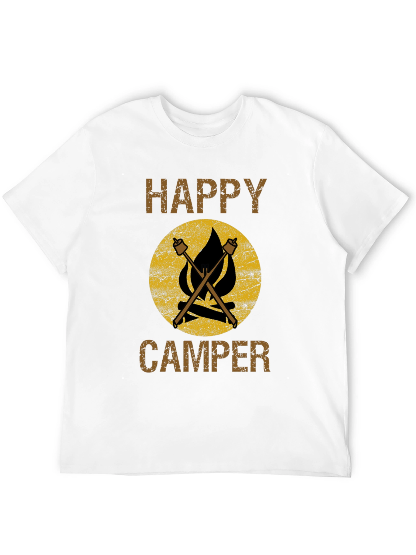 Happy Camper T-Shirt - Camping Marshmallow Bonfire