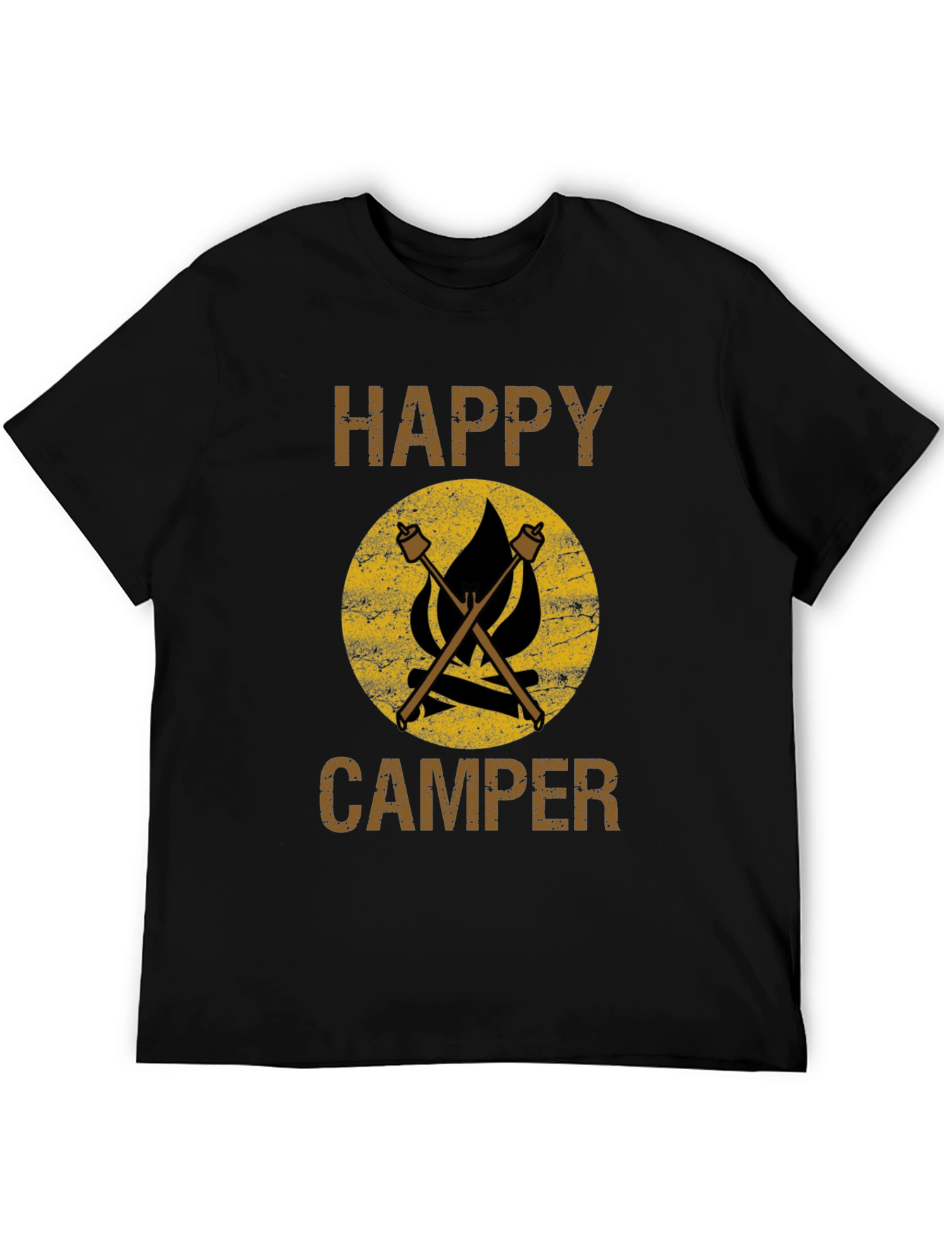 Happy Camper T-Shirt - Camping Marshmallow Bonfire