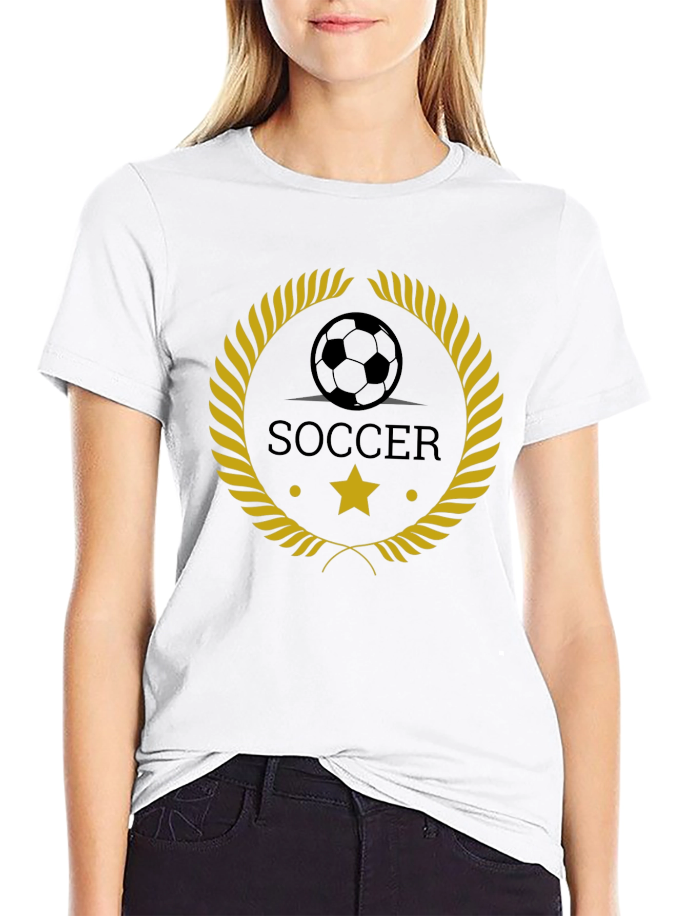Soccer Emblem Black T-Shirt