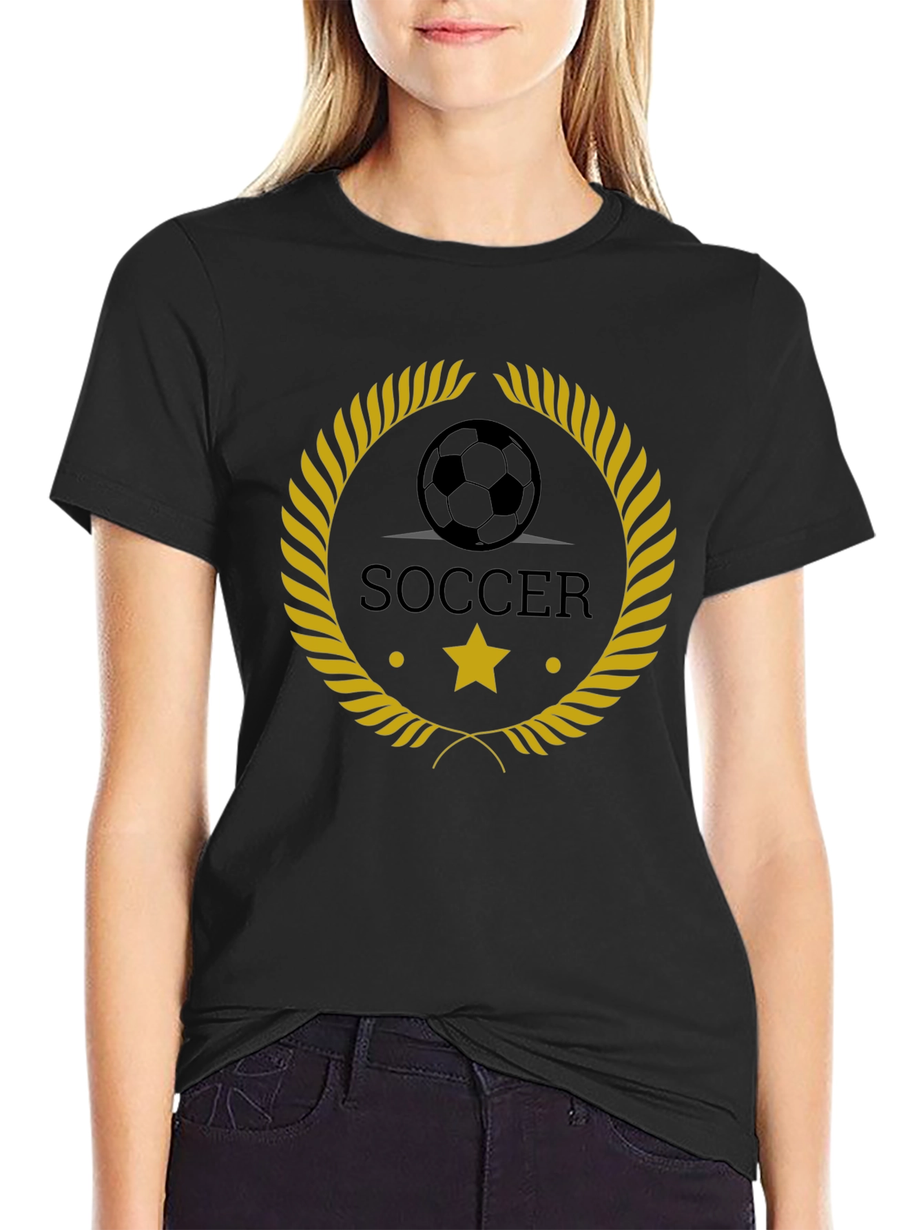 Soccer Emblem Black T-Shirt