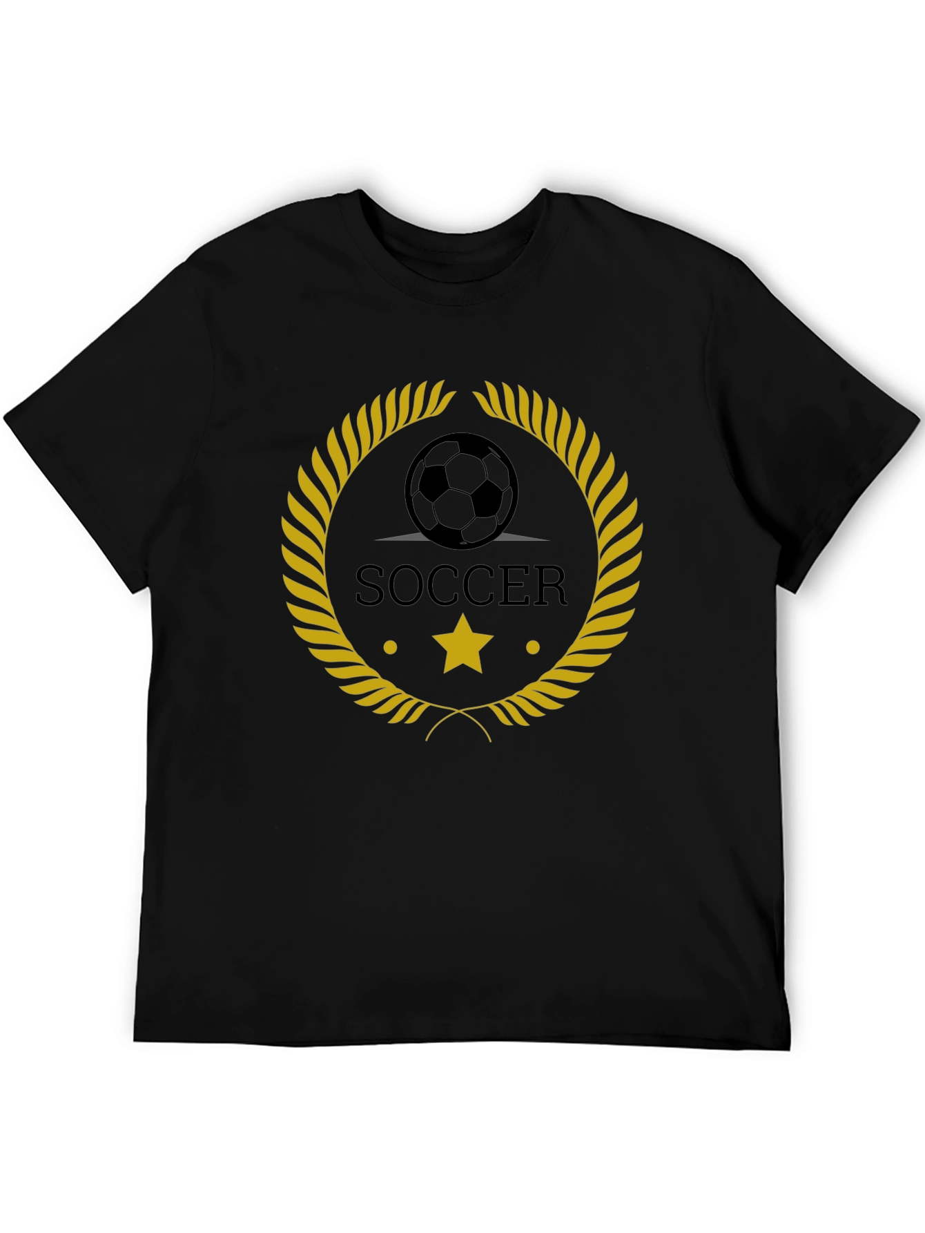 Soccer Emblem Black T-Shirt
