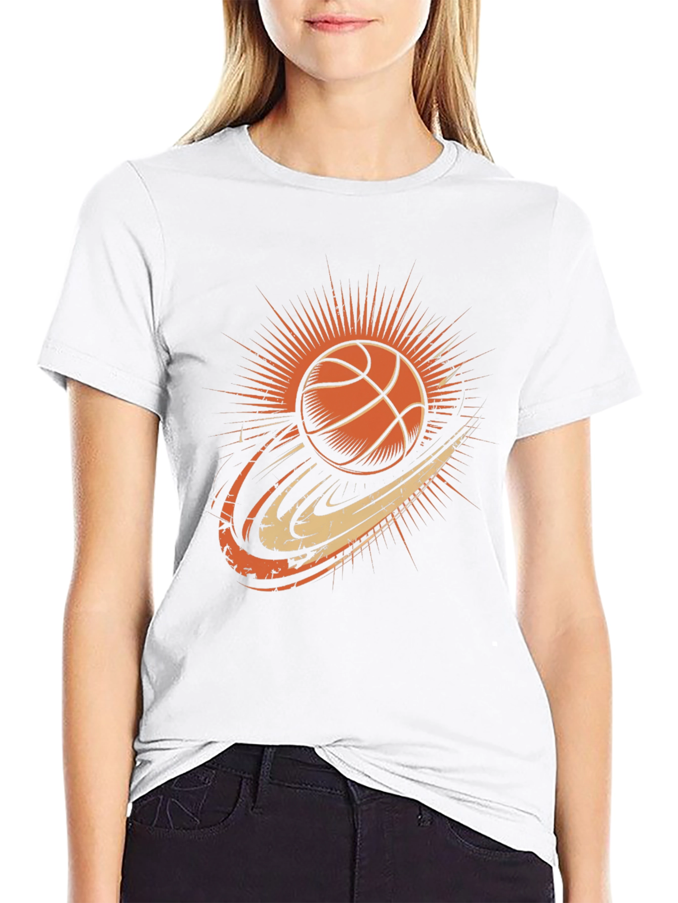 Basketball Graphic Tee - Classic Black Cotton T-Shirt