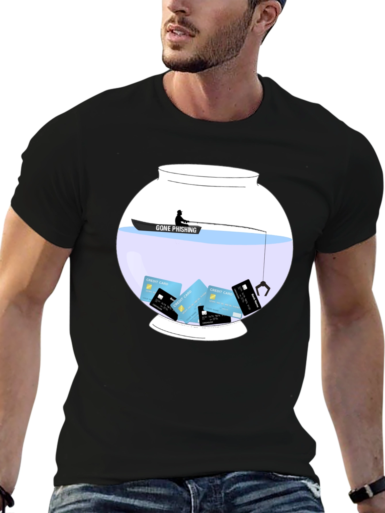 Gone Phishing Graphic T-Shirt - Data Security Tee