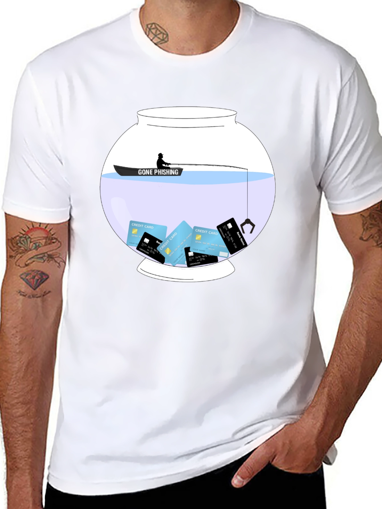 Gone Phishing Graphic T-Shirt - Data Security Tee