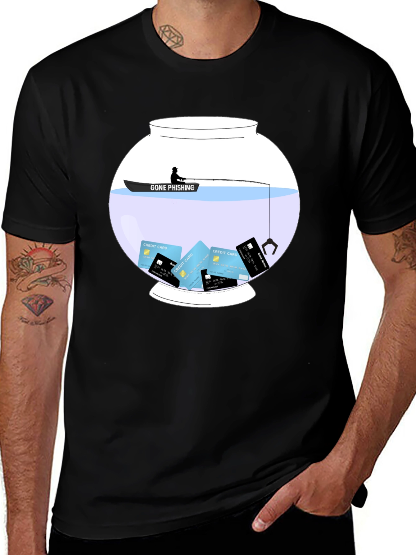 Gone Phishing Graphic T-Shirt - Data Security Tee