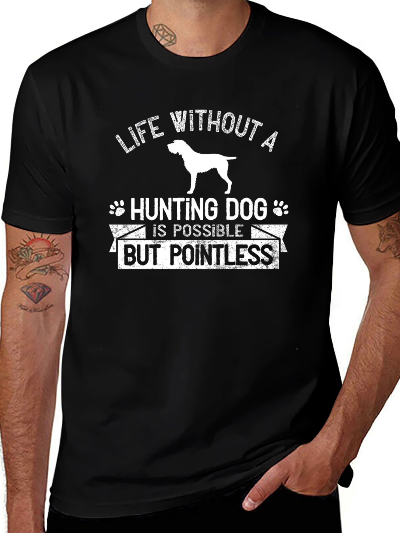 Hunting Dog Graphic T-Shirt - Life Without Pointless