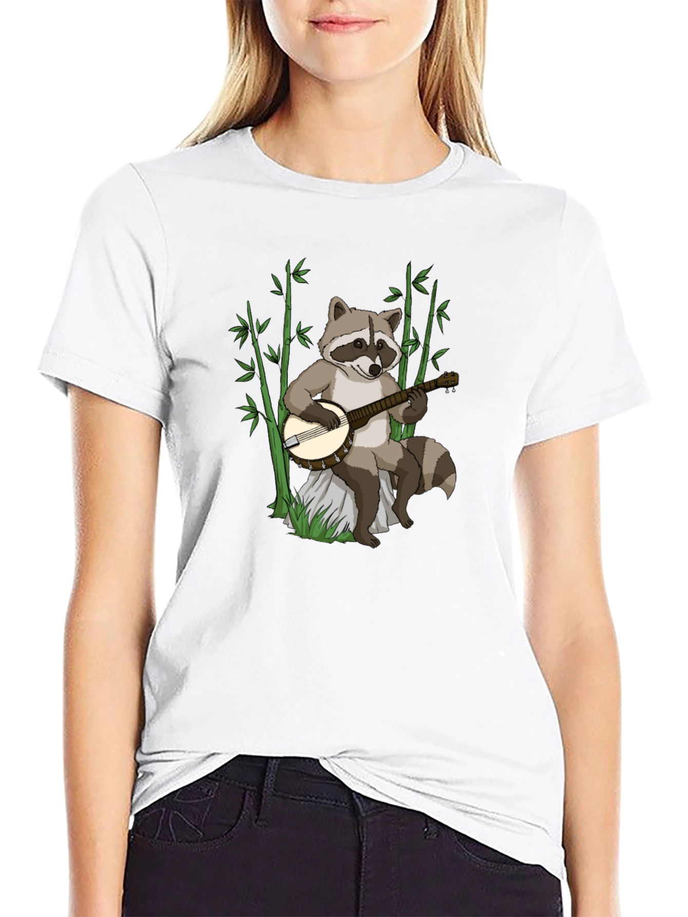 Raccoon Banjo Player Graphic Tee