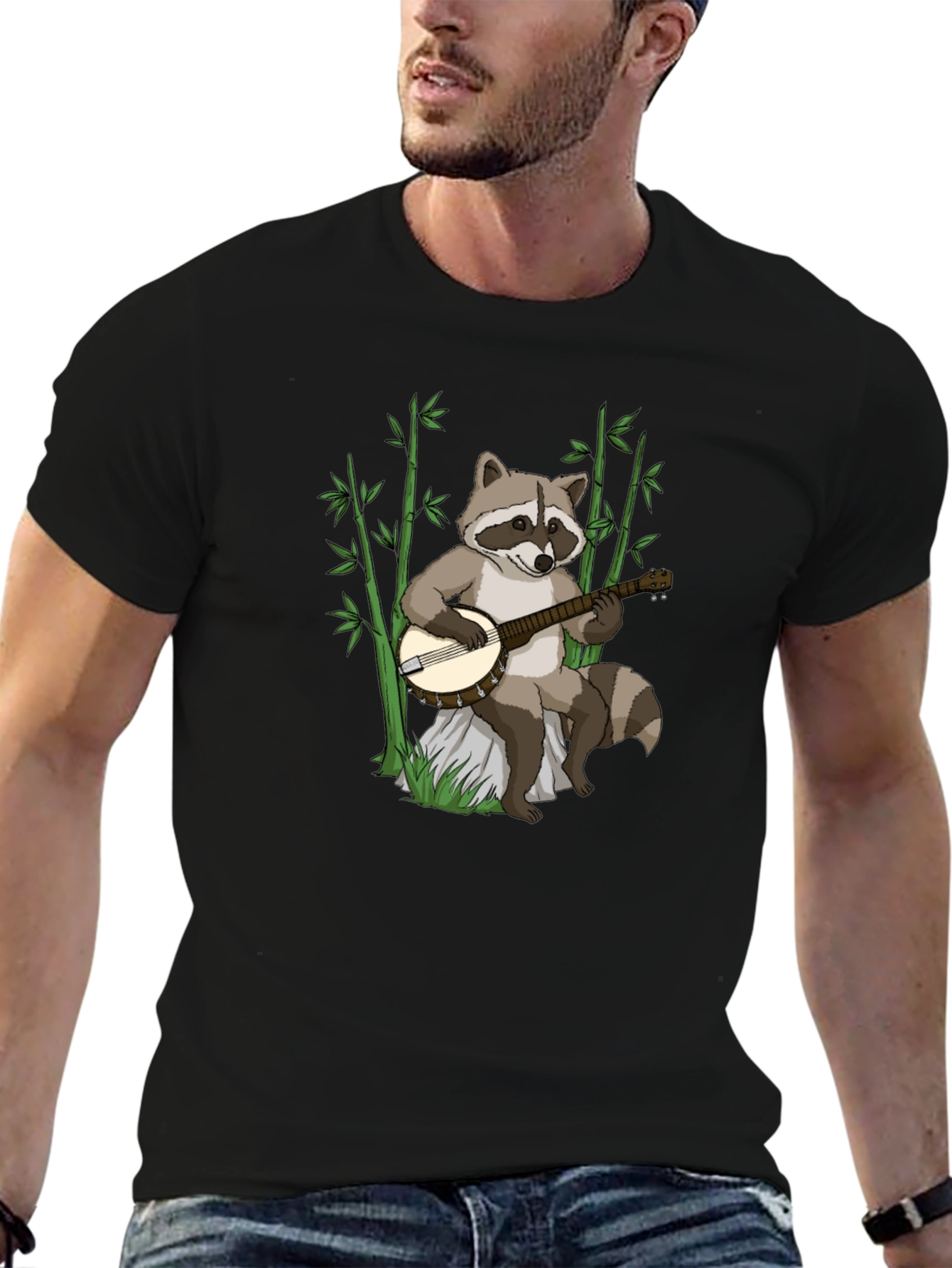 Raccoon Banjo Player Graphic Tee