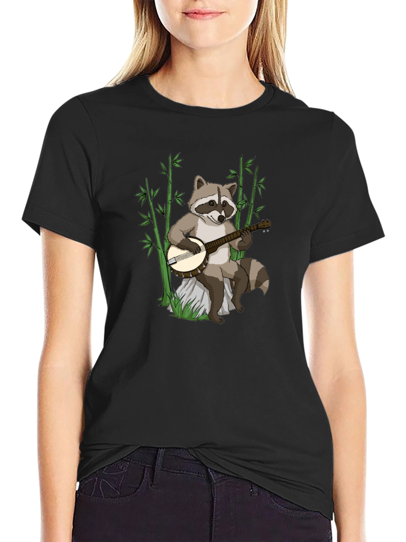 Raccoon Banjo Player Graphic Tee