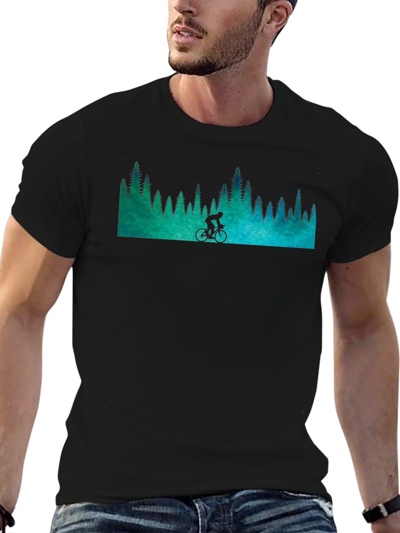 Mountain Biker Forest Graphic Tee