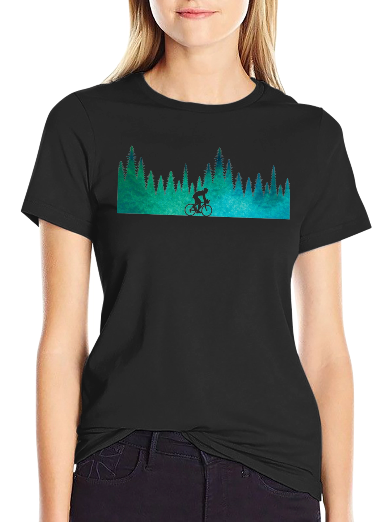 Mountain Biker Forest Graphic Tee