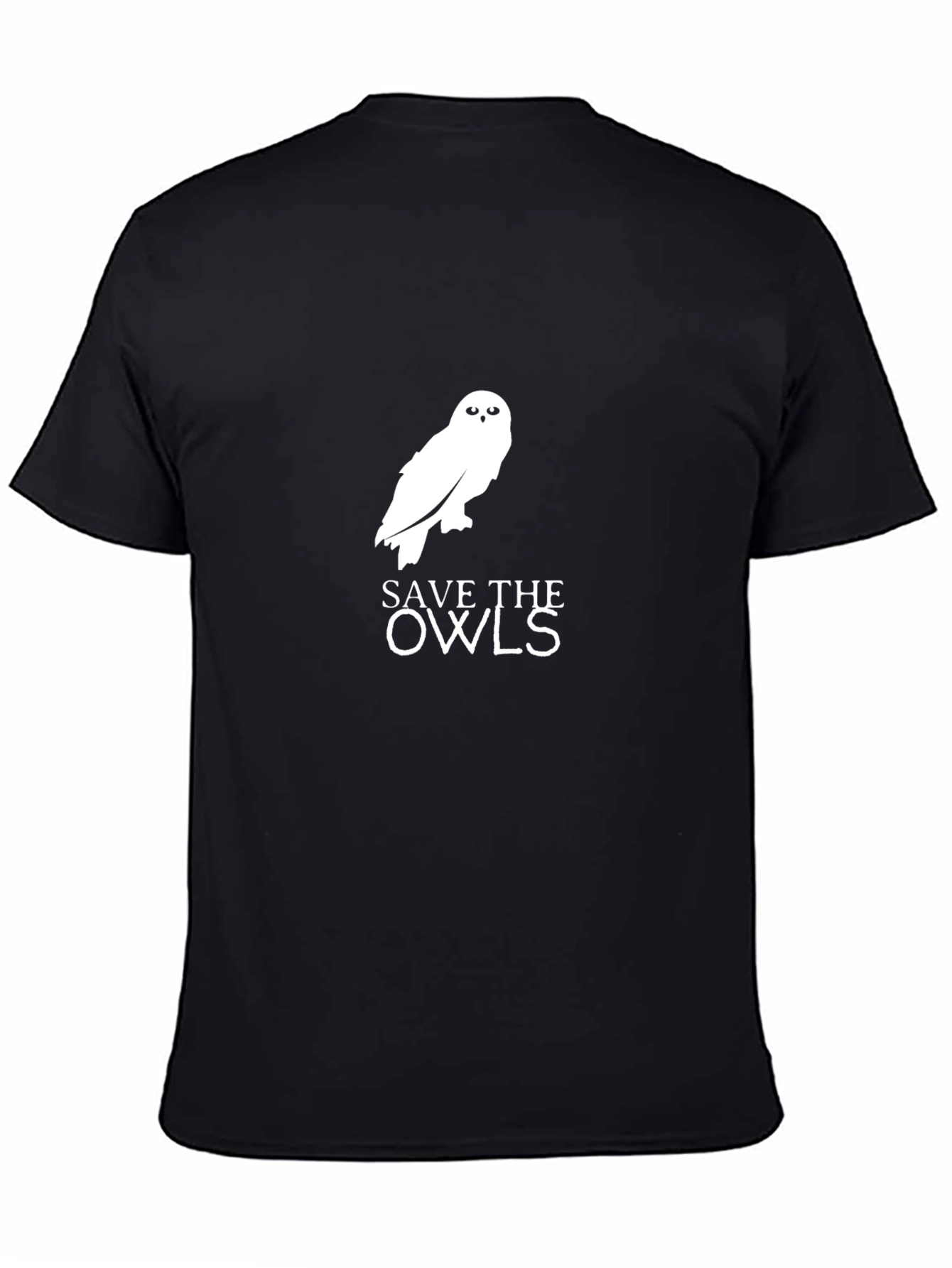 Save the Owls Graphic Tee - Black Cotton T-Shirt