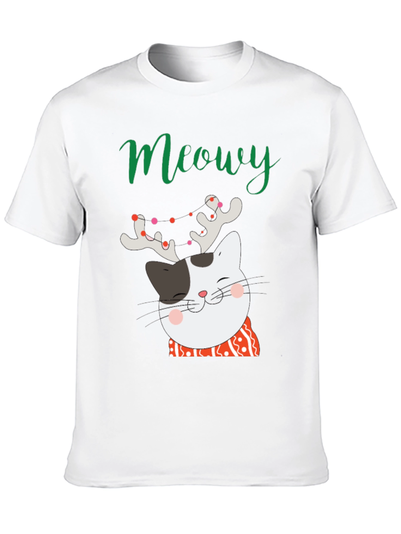 Meowy Christmas Cat T-Shirt - Holiday Graphic Tee