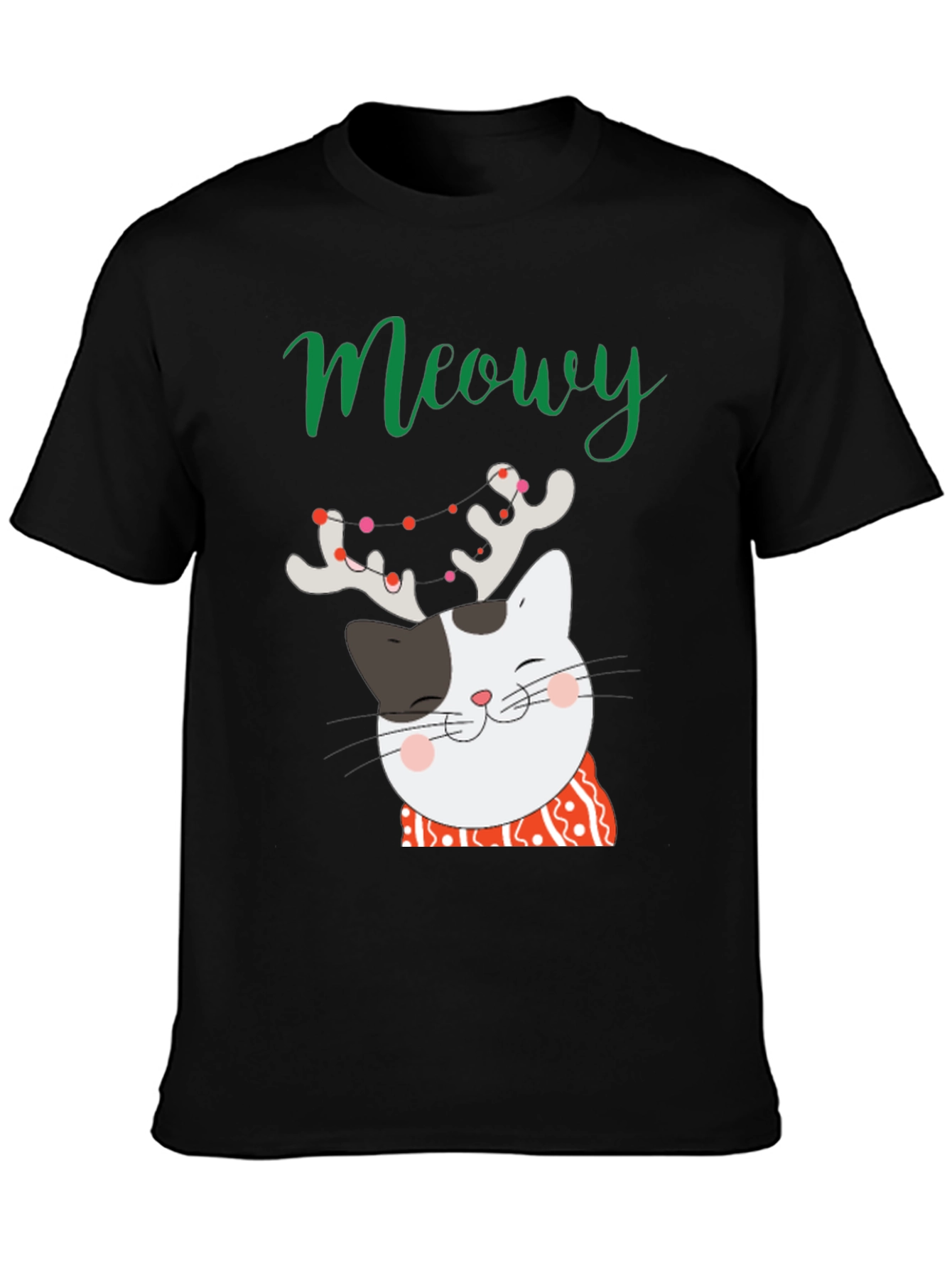 Meowy Christmas Cat T-Shirt - Holiday Graphic Tee