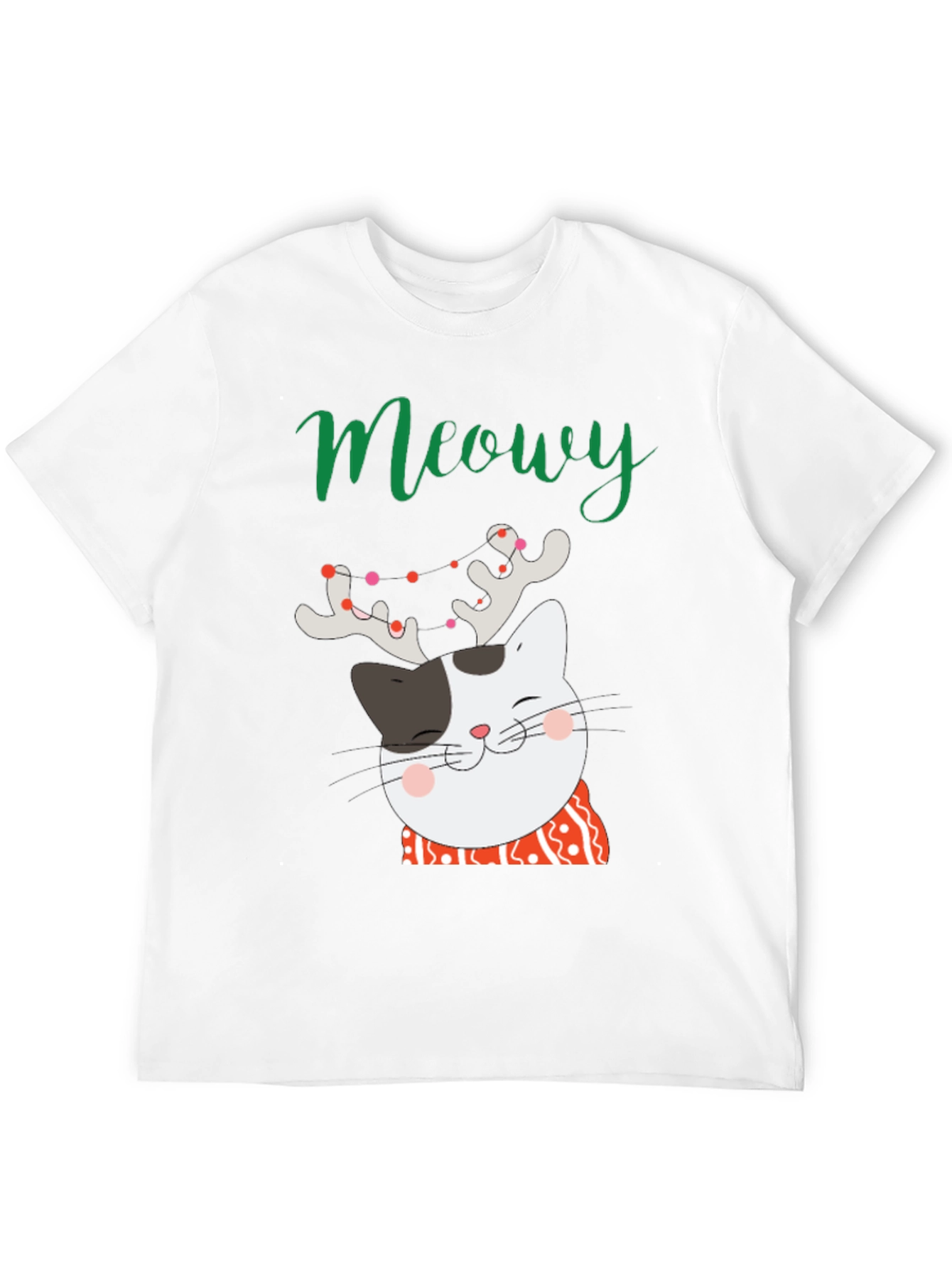 Meowy Christmas Cat T-Shirt - Holiday Graphic Tee