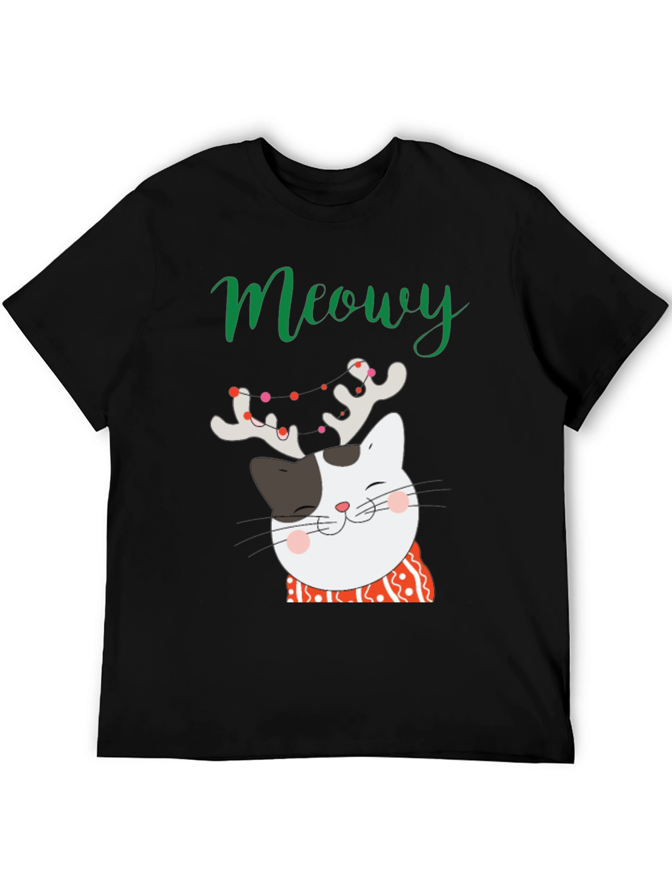 Meowy Christmas Cat T-Shirt - Holiday Graphic Tee