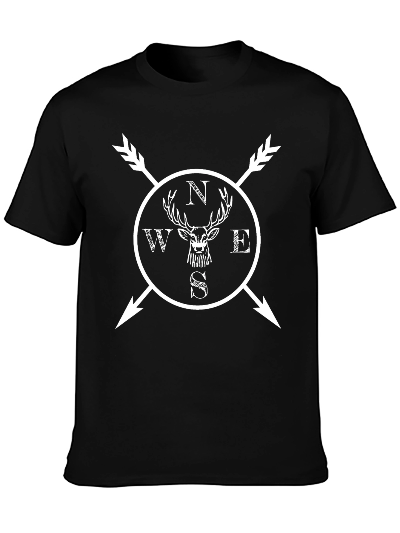 Deer Compass Arrow Graphic T-Shirt