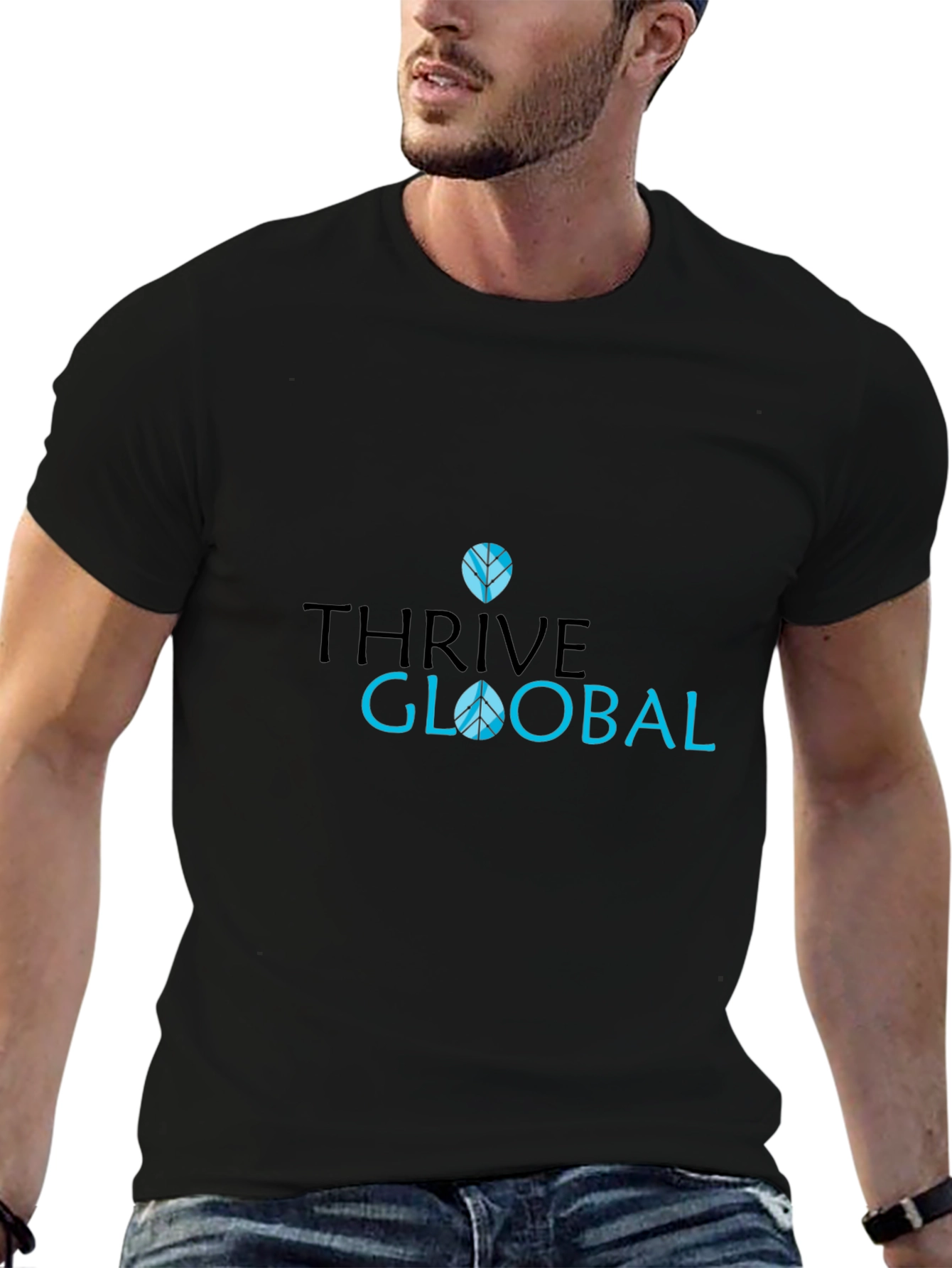 Thrive Global Black T-Shirt: Stylish & Comfy Casual Wear