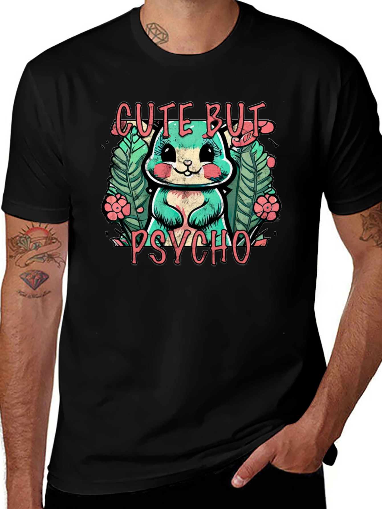 Cute But Psycho Bunny Graphic T-Shirt