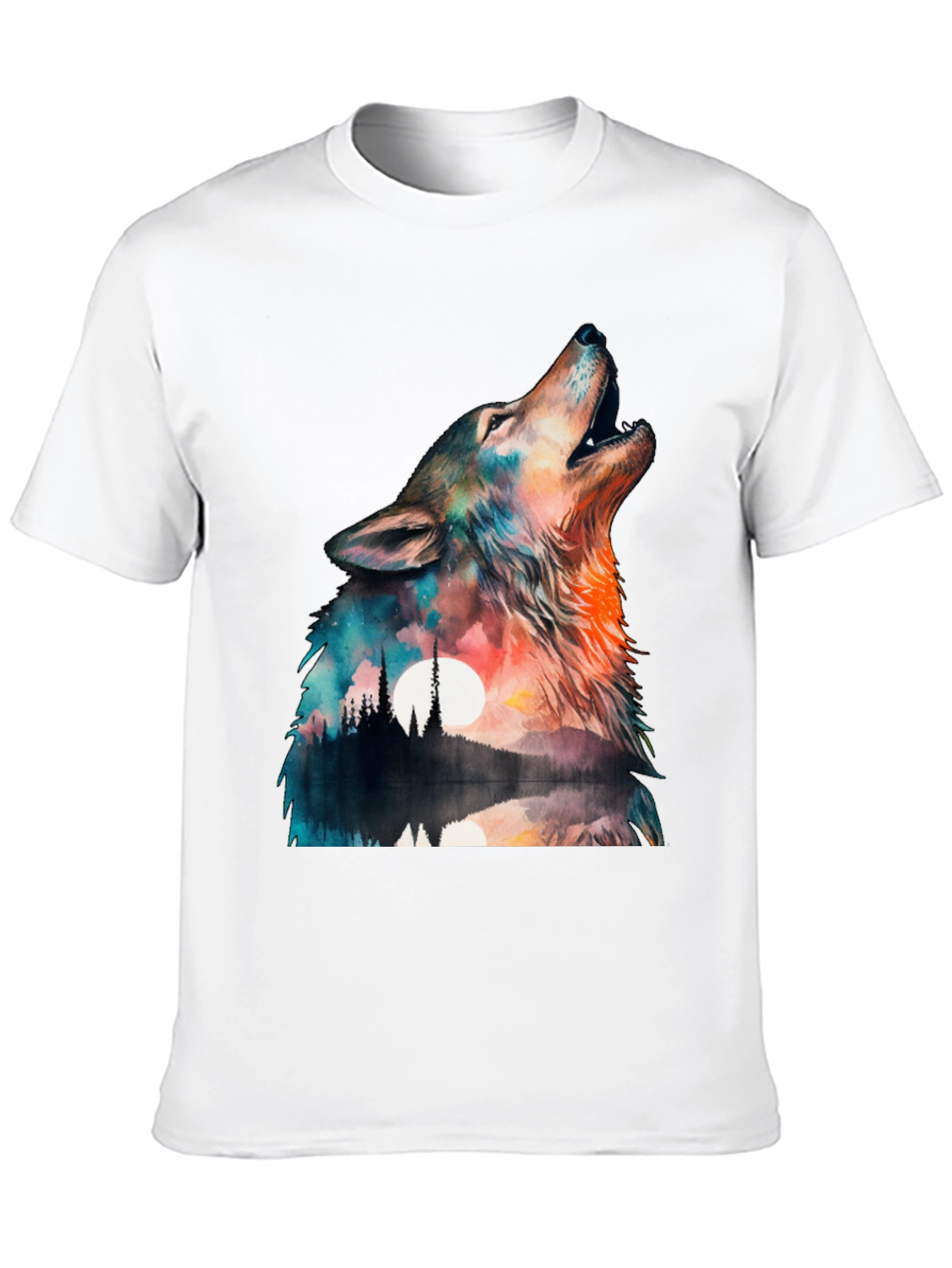 Wolf Landscape Graphic Tee - Mens Black T-Shirt