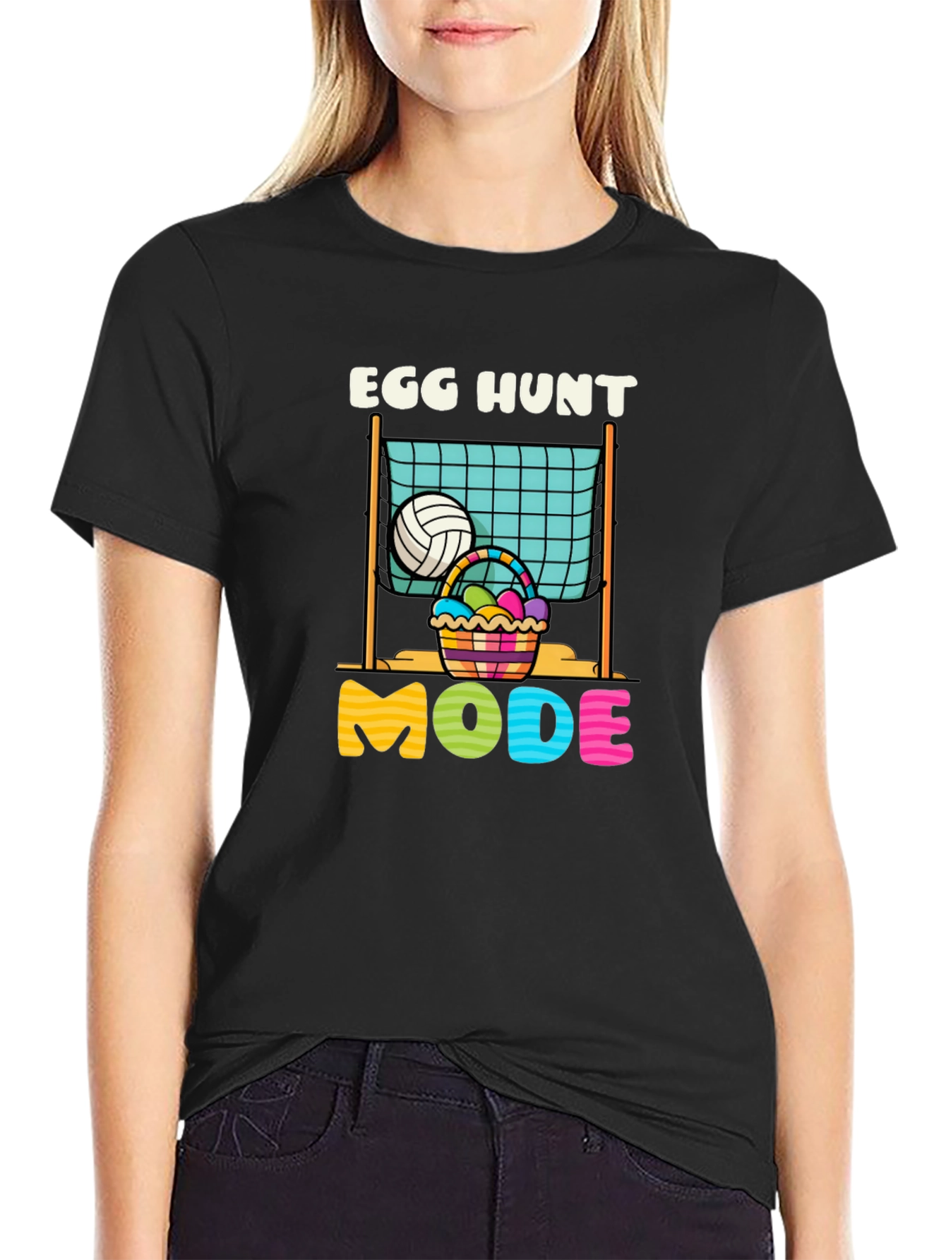 Egg Hunt Mode Volleyball Easter T-Shirt