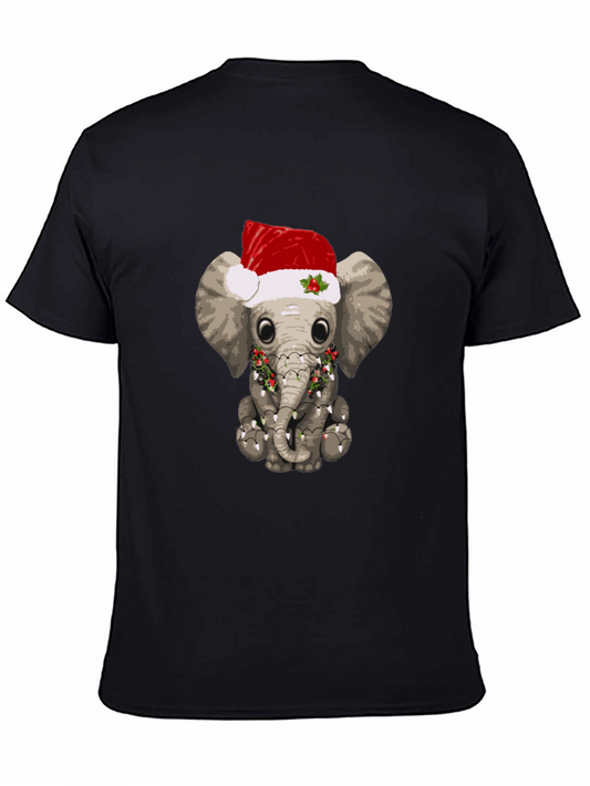 Festive Elephant T-Shirt - Holiday Animal Tee