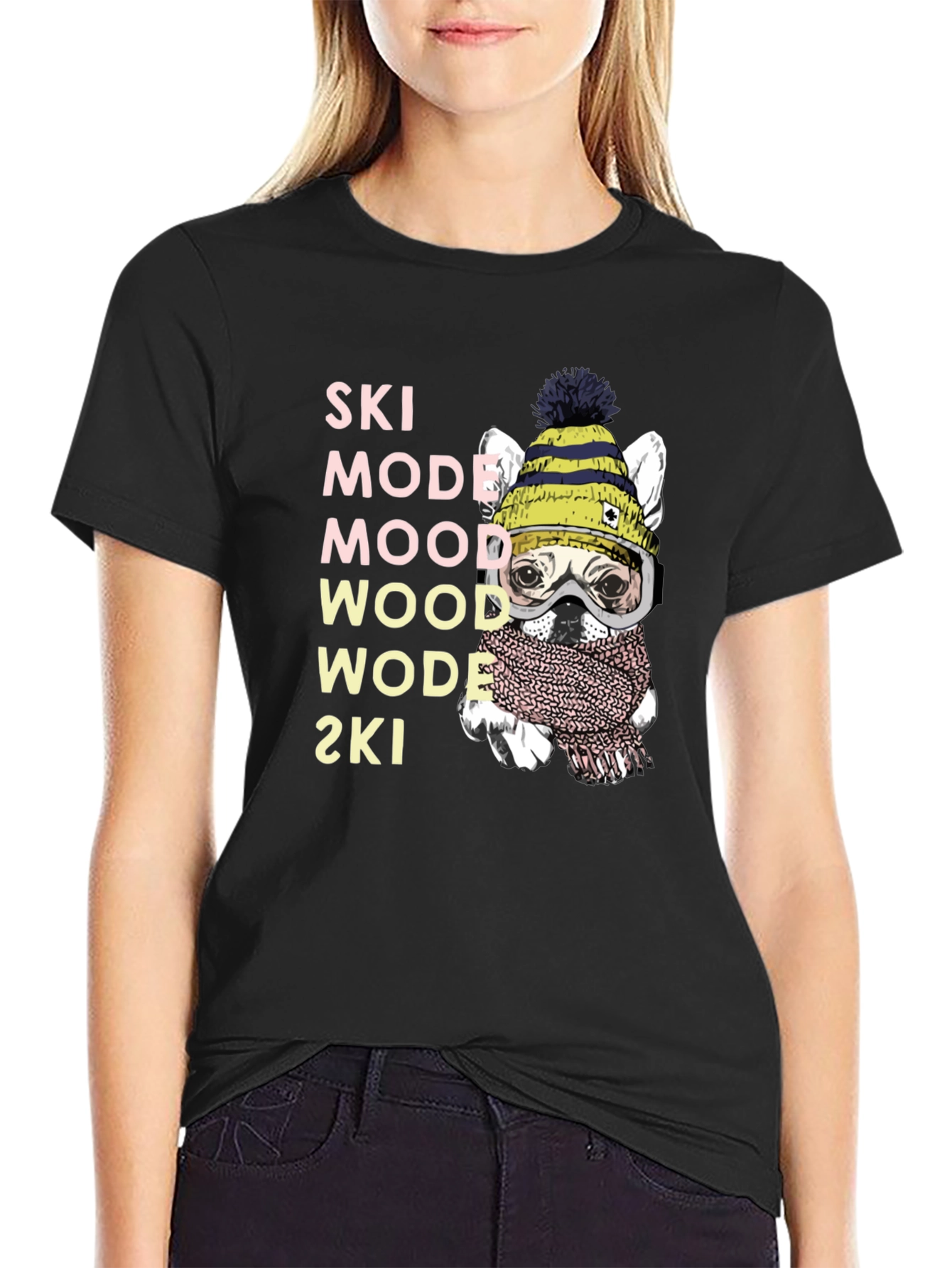 Ski Mode Dog T-Shirt