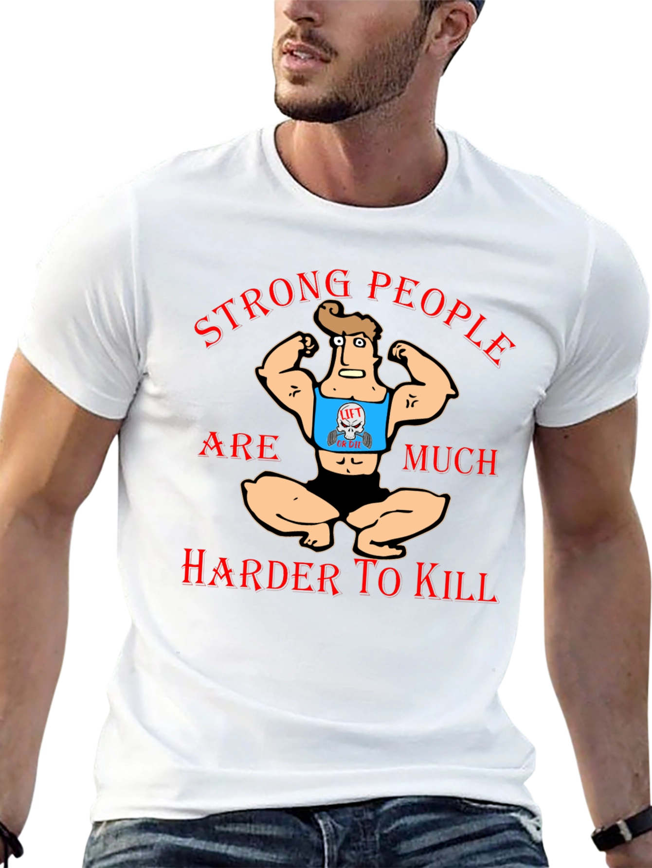 Strong People T-Shirt Funny Gym Workout Tee