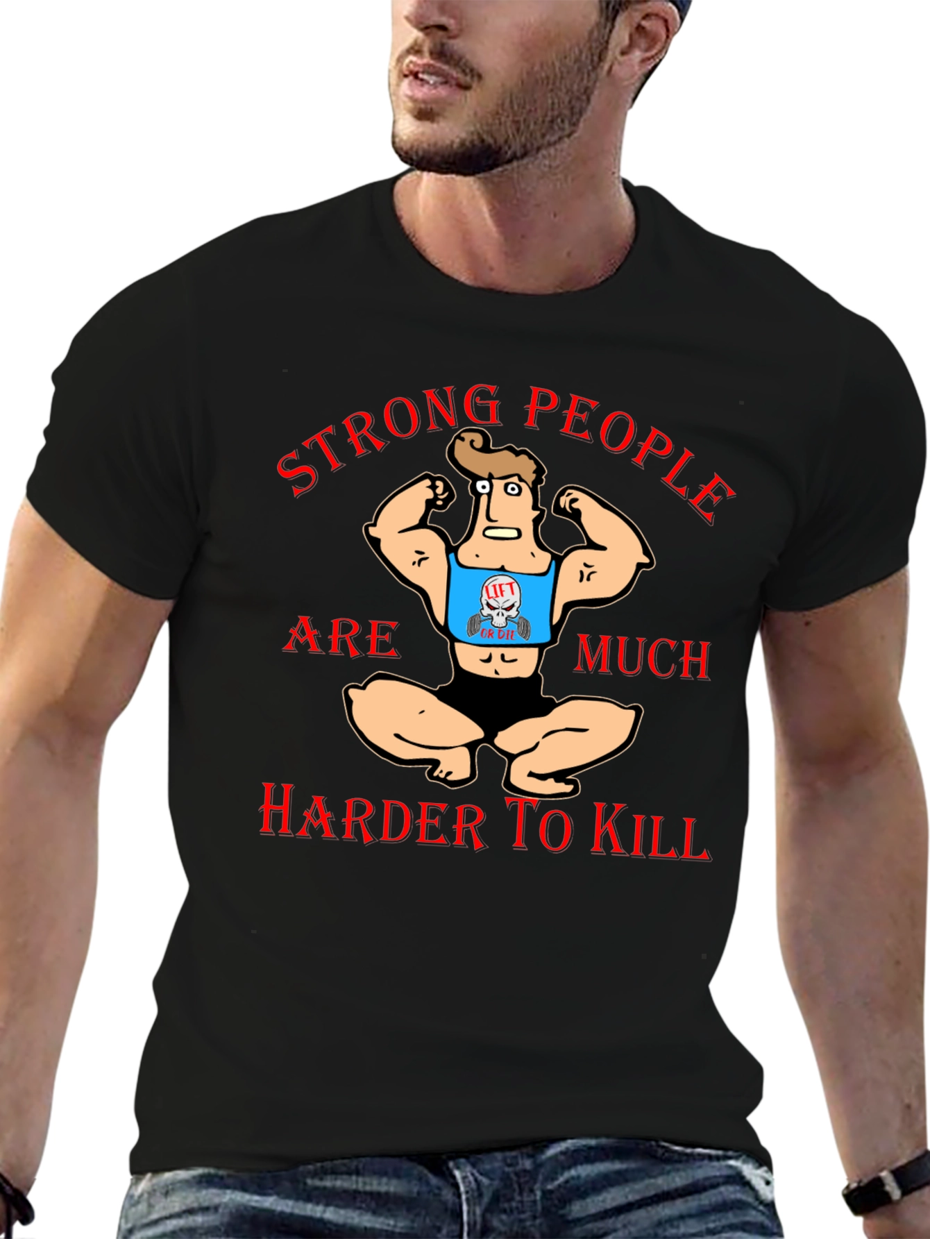 Strong People T-Shirt Funny Gym Workout Tee