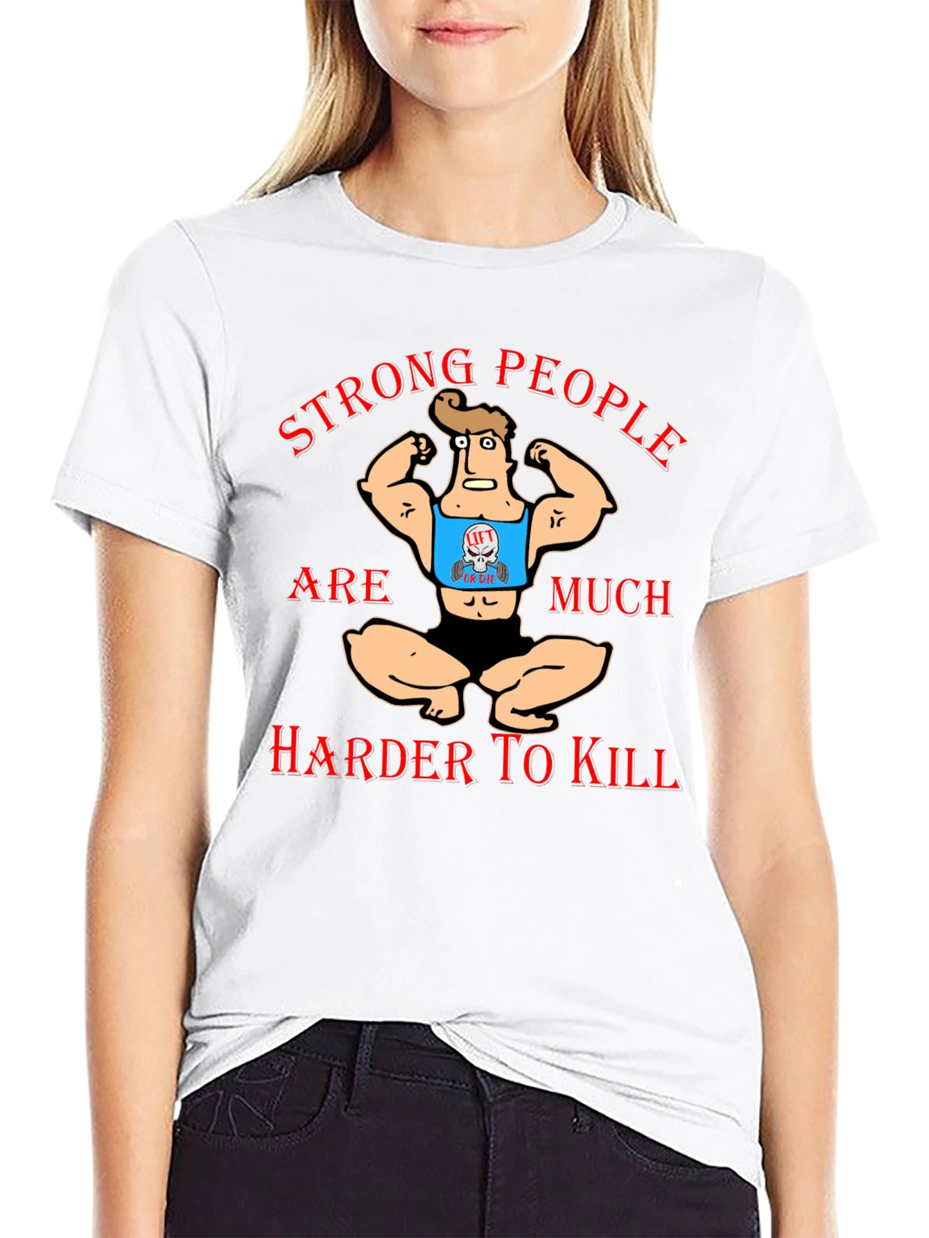 Strong People T-Shirt Funny Gym Workout Tee