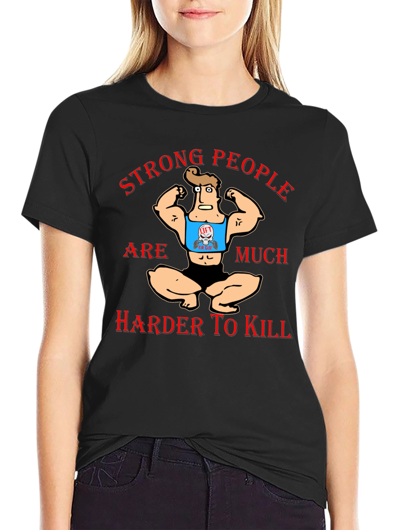 Strong People T-Shirt Funny Gym Workout Tee