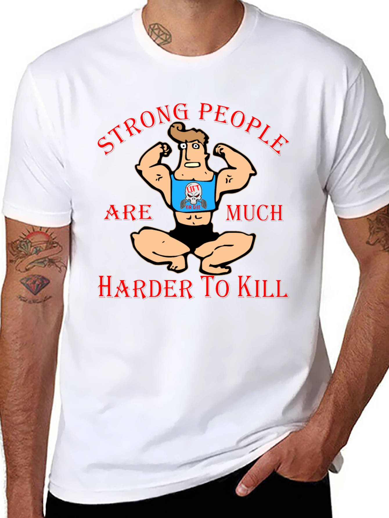 Strong People T-Shirt Funny Gym Workout Tee