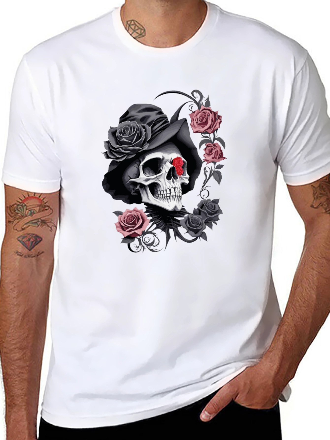 Skull & Roses Graphic T-Shirt