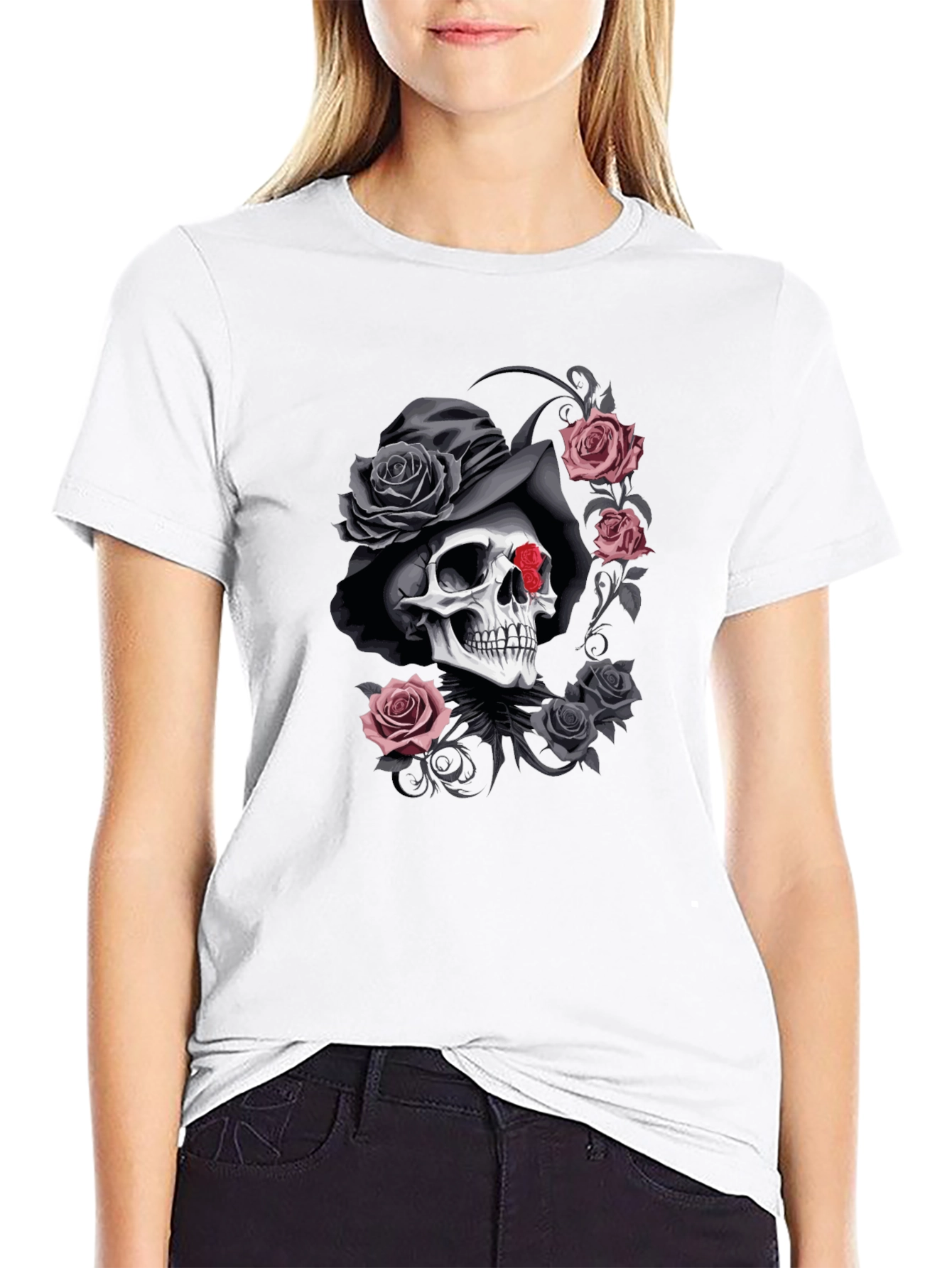 Skull & Roses Graphic T-Shirt