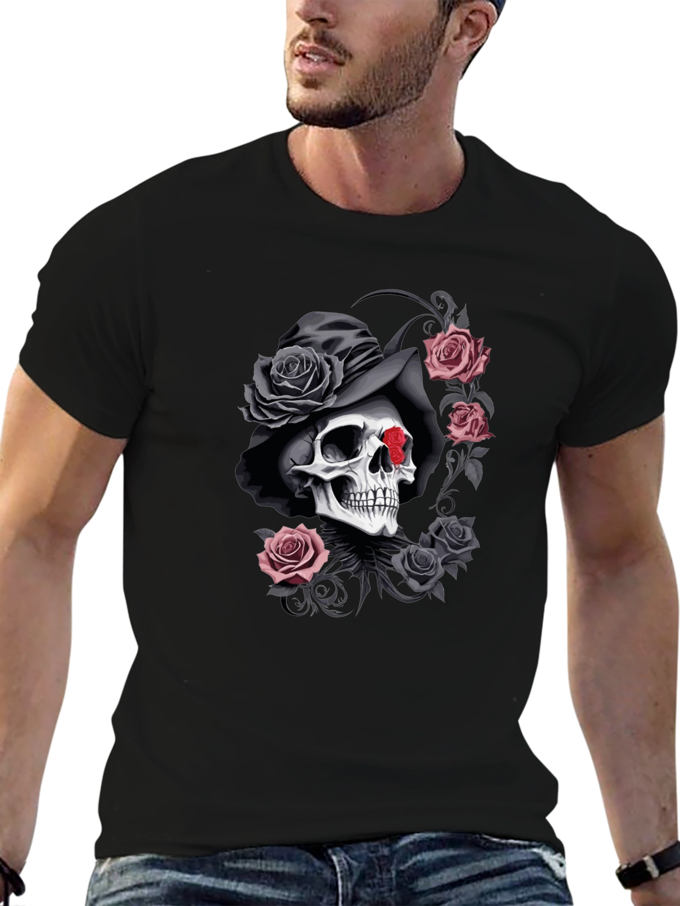 Skull & Roses Graphic T-Shirt