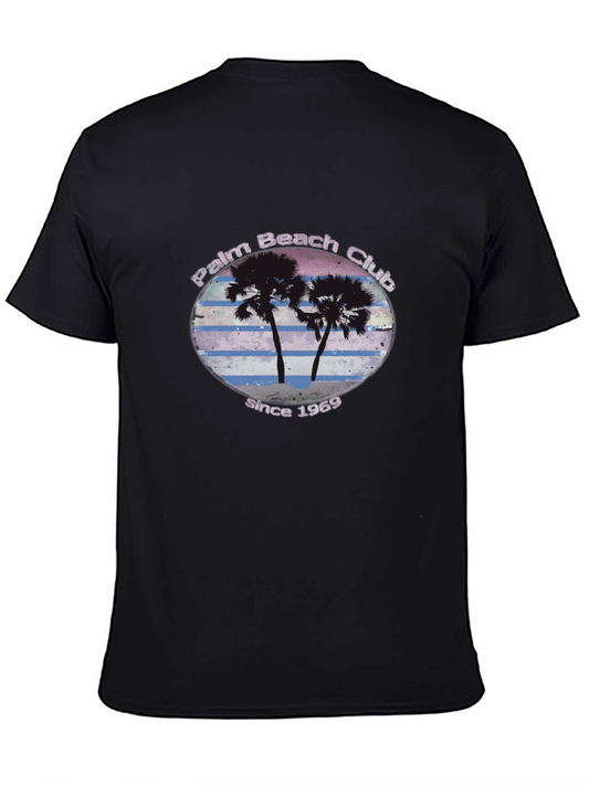 Palm Beach Club T-Shirt - Retro Palm Tree Tee