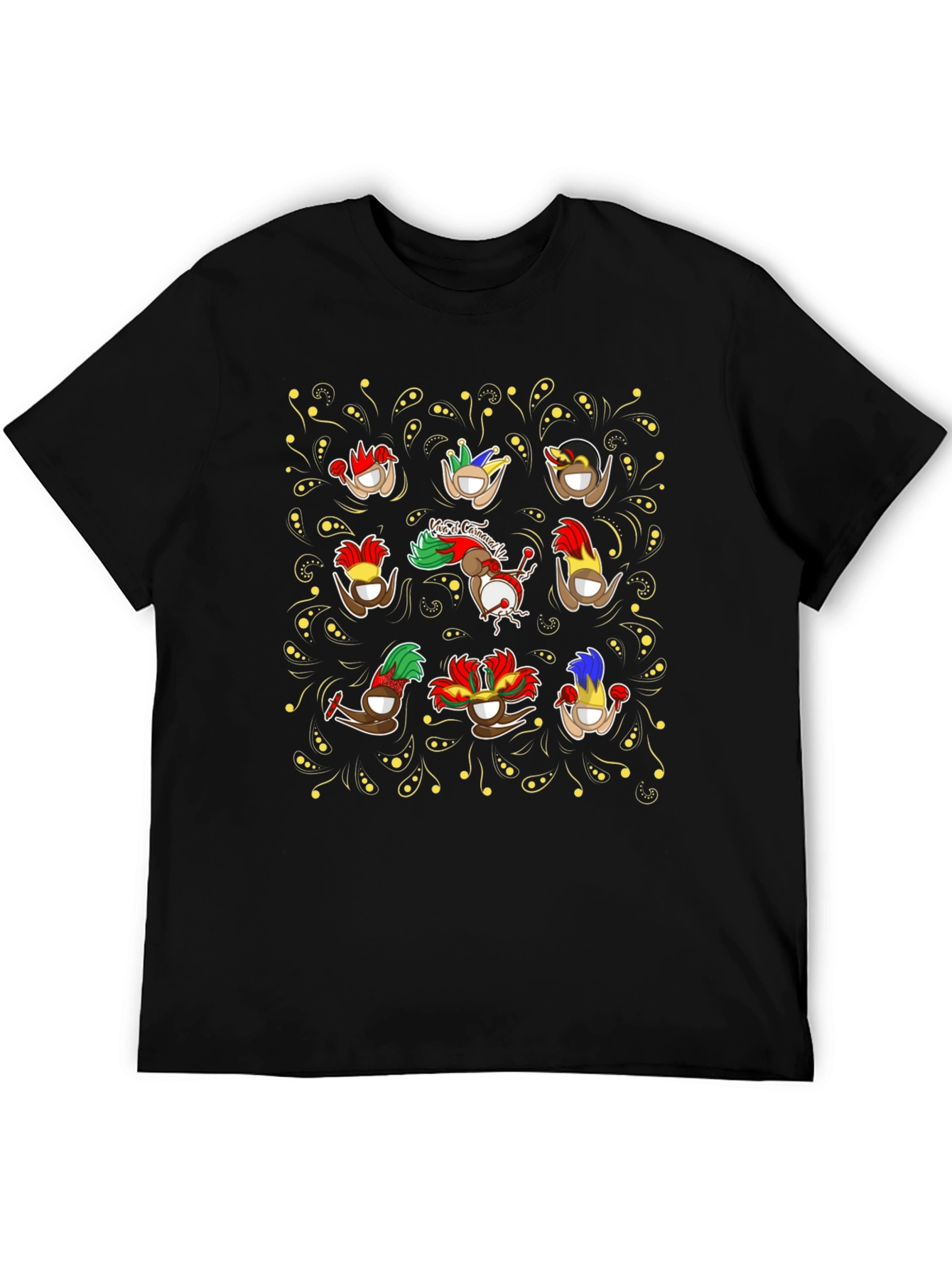 Carnival Coconut Head Black T-Shirt