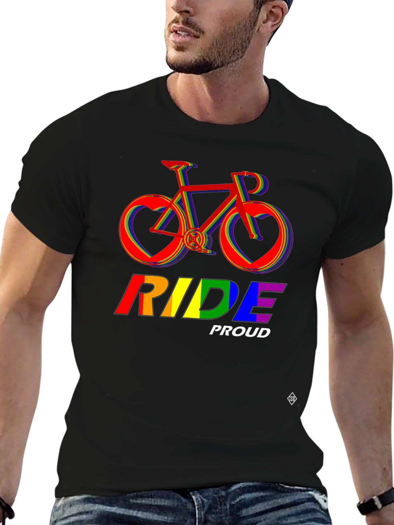 Ride Proud Rainbow Bicycle T-Shirt