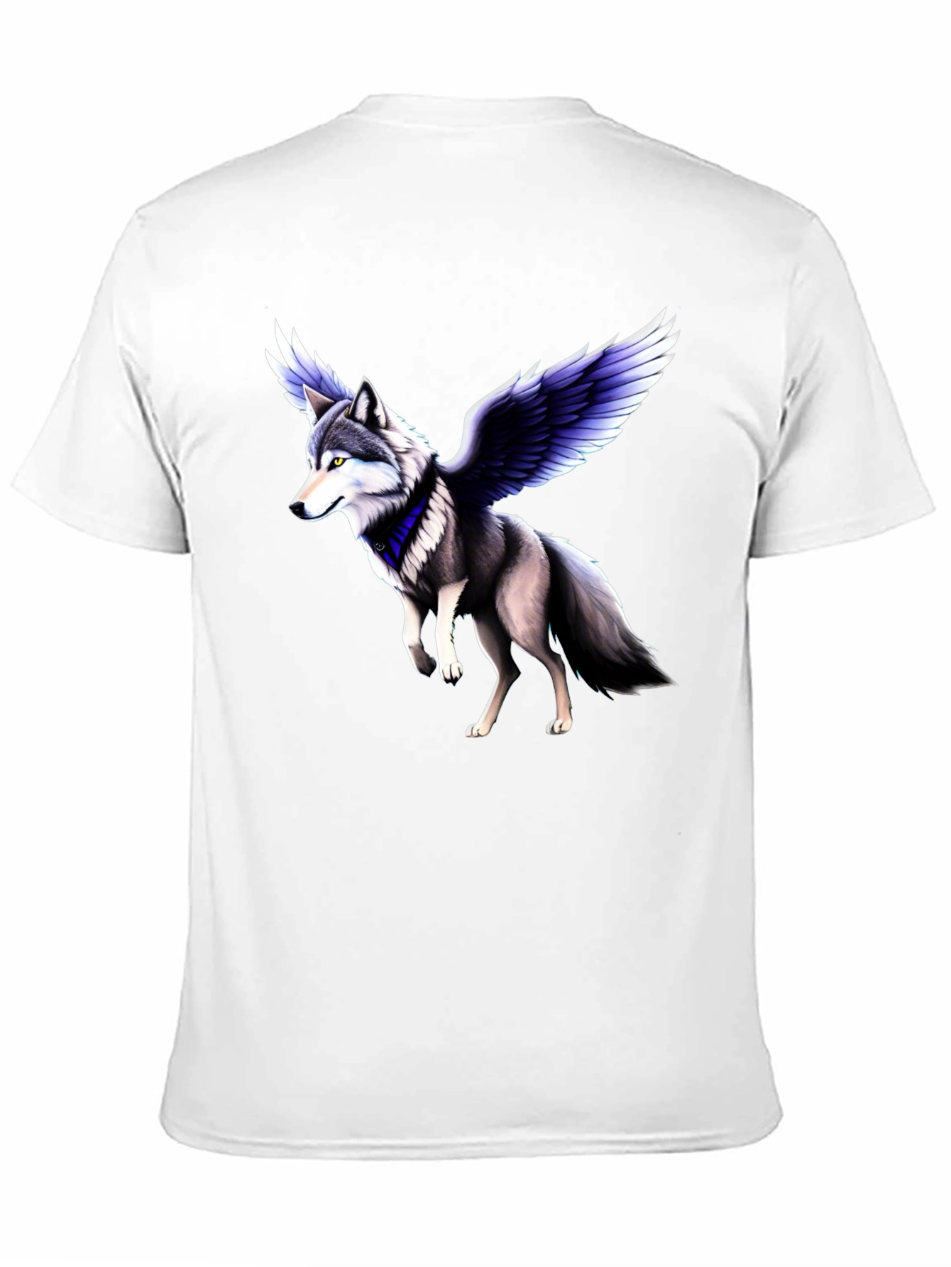 Winged Wolf Graphic Tee - Black Crew Neck Shirt