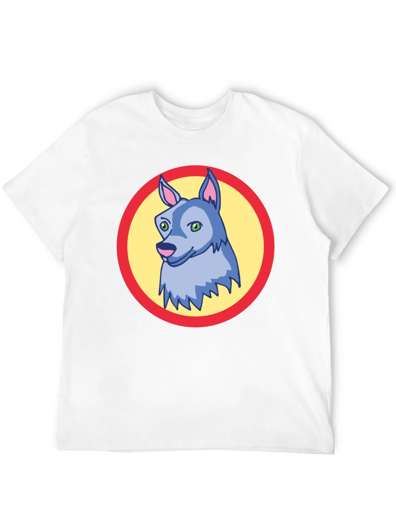 Cartoon Wolf Graphic Tee - Black Unisex T-Shirt