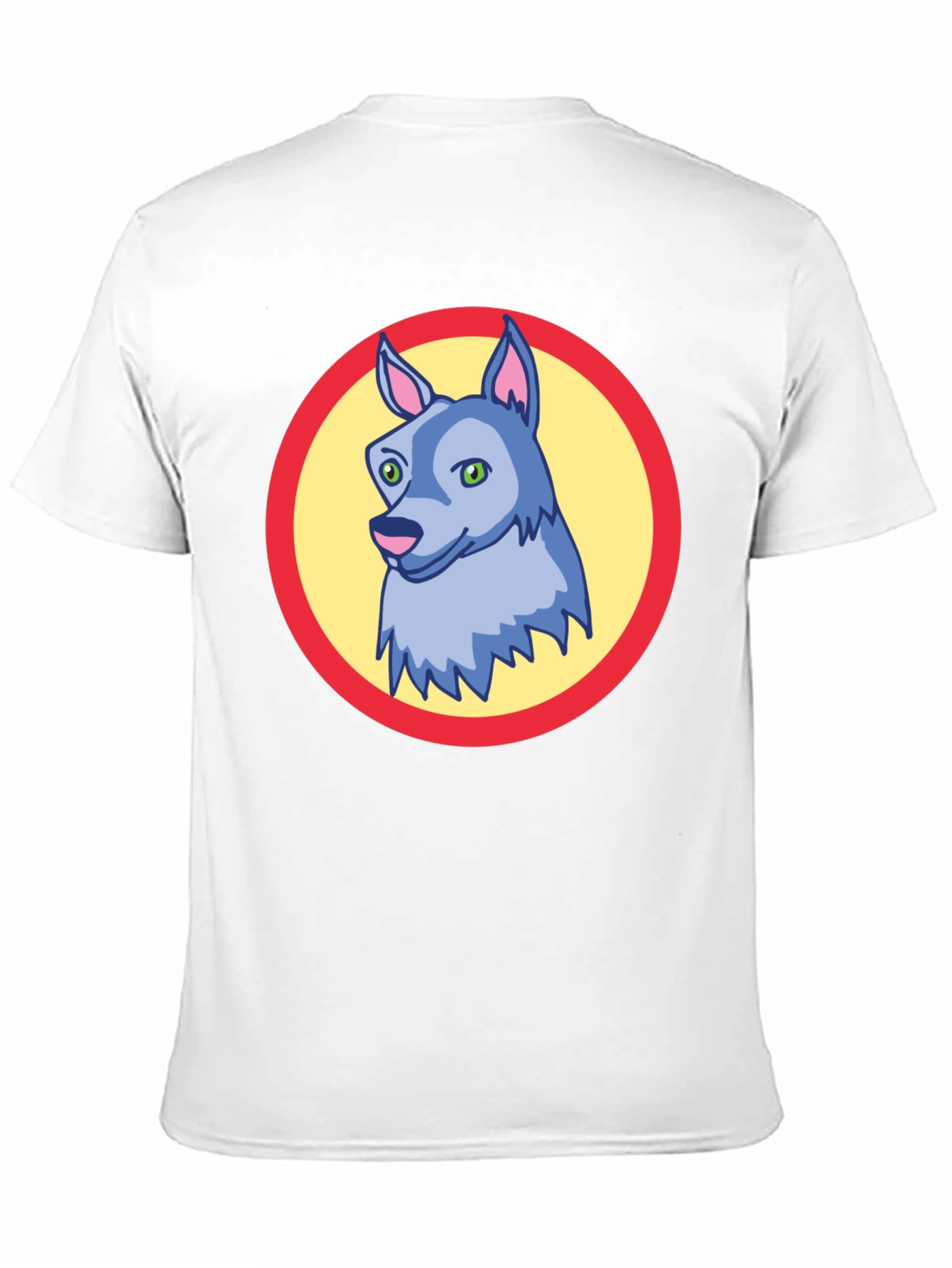 Cartoon Wolf Graphic Tee - Black Unisex T-Shirt