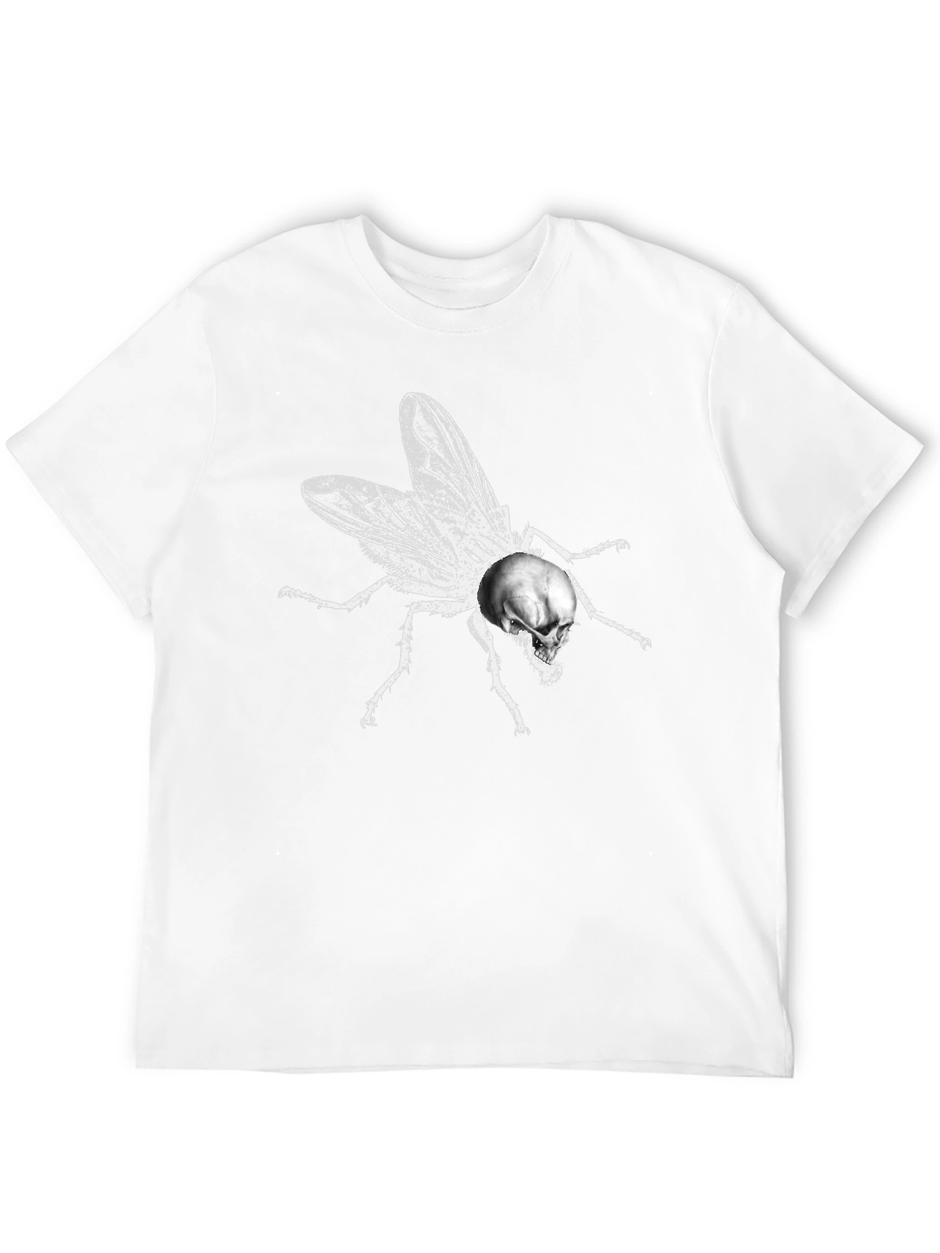 Skull Fly Graphic Tee - Black Cotton T-Shirt