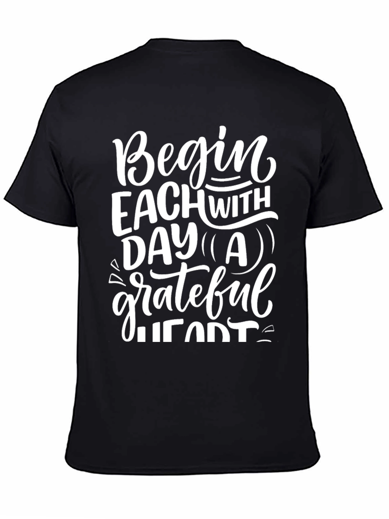 Grateful Heart Graphic Tee - Black Casual T-Shirt