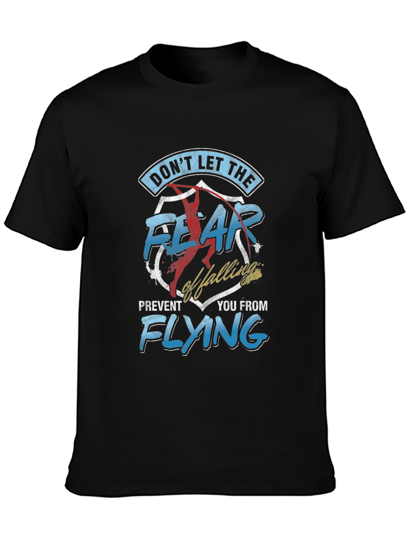 Motivational Fear of Falling Graphic Tee - Black