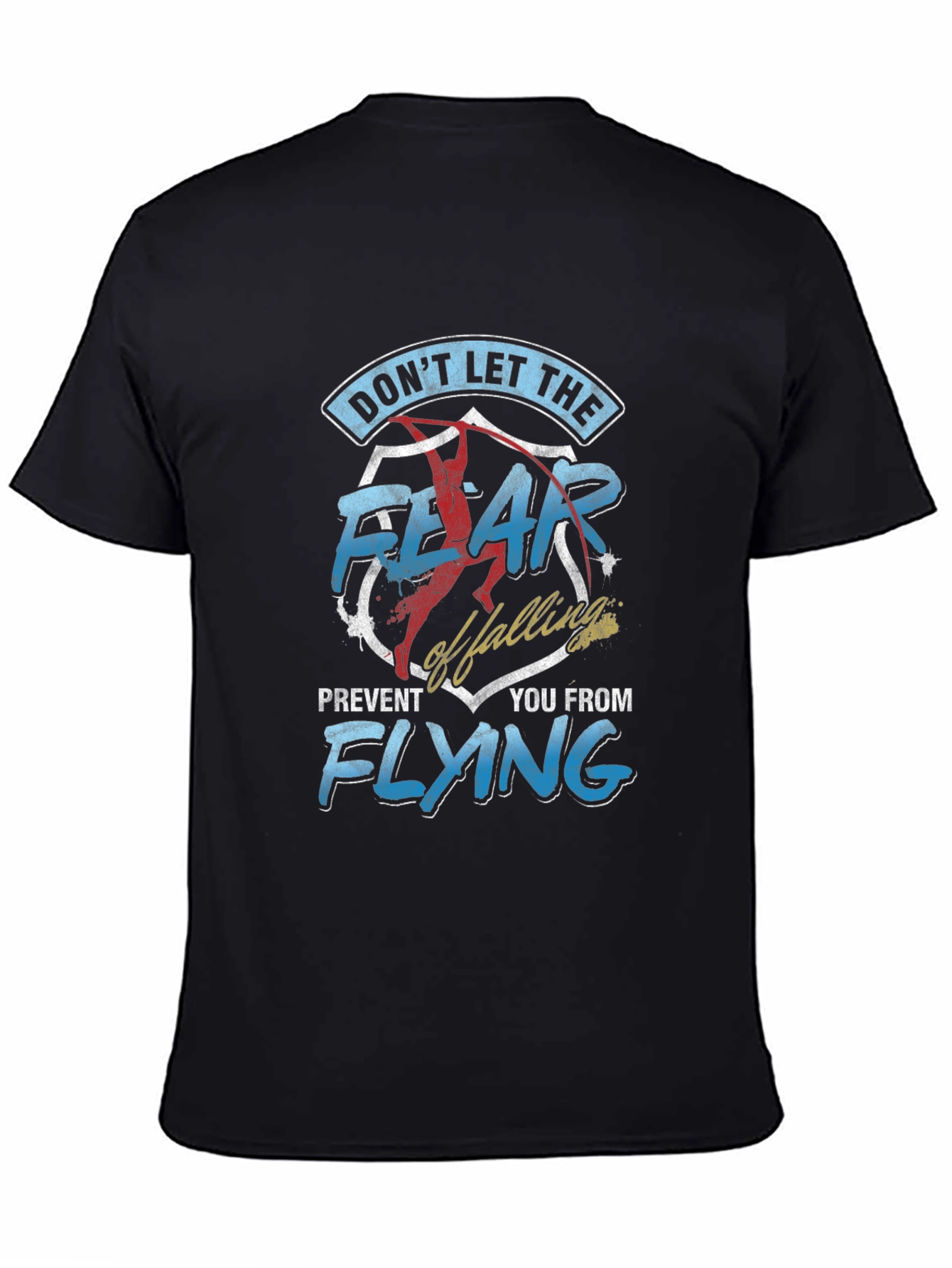Motivational Fear of Falling Graphic Tee - Black