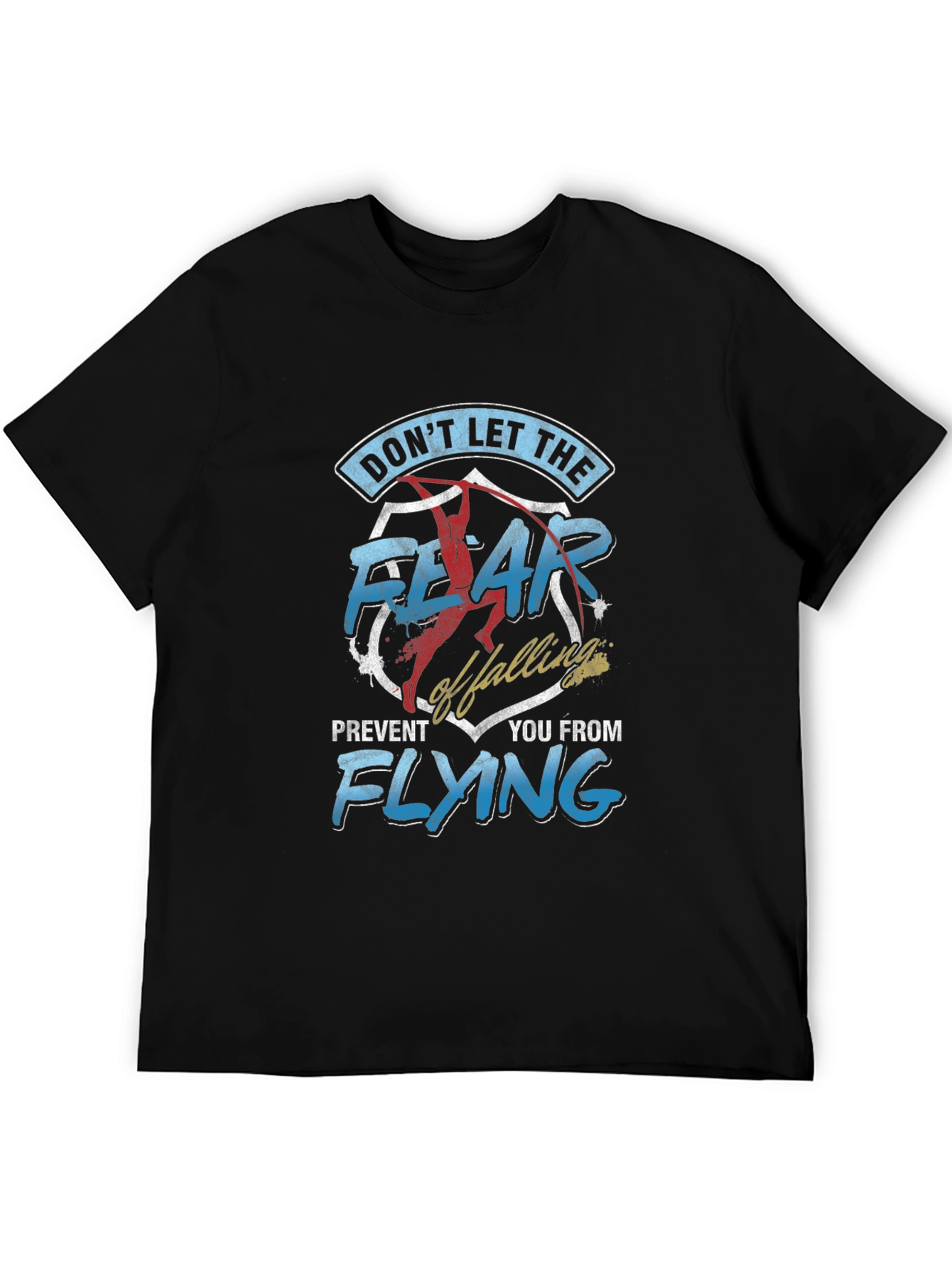 Motivational Fear of Falling Graphic Tee - Black