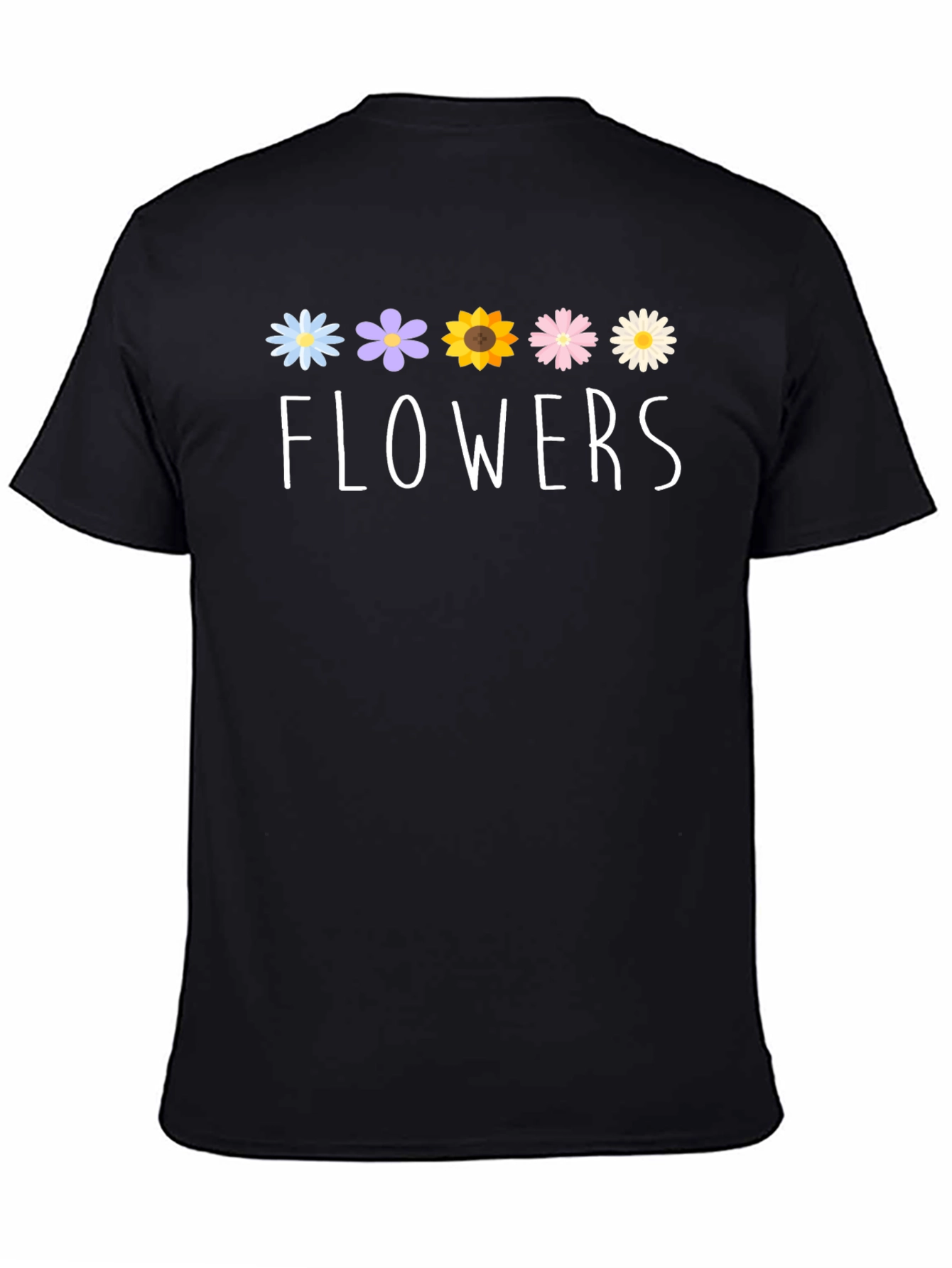 Floral Flowers Graphic Print Black T-Shirt