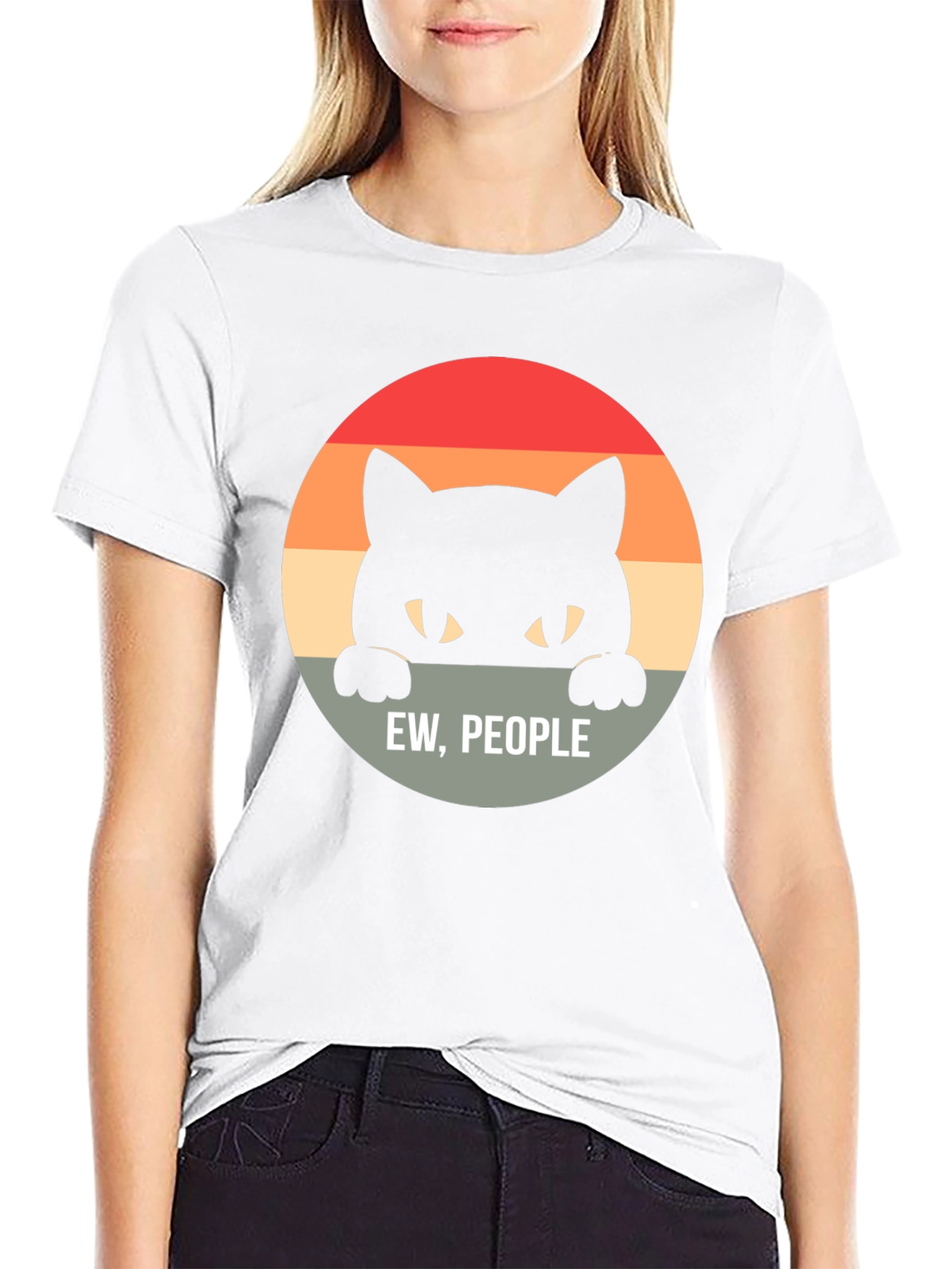 Ew People Black Cat T-Shirt